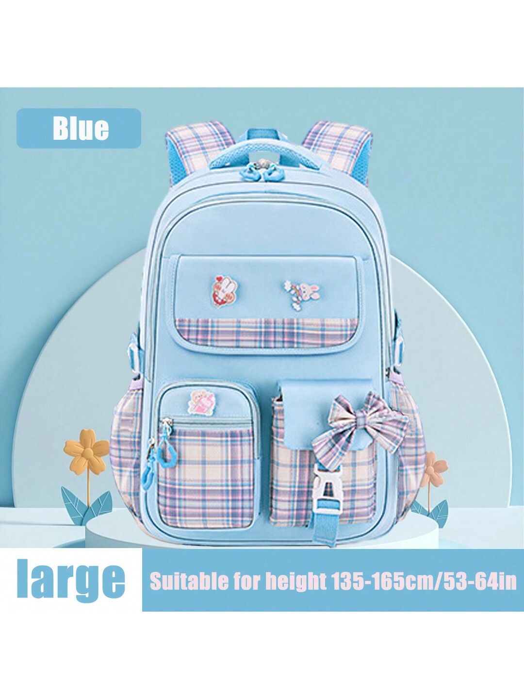 Cute & Fashionable Girls Backpack, Student School Bag, 15.6 Inch Laptop Backpack, Outdoor Travel Backpack, Includes 3 Badges, Suitable For Teenage Girls, Elementary, Middle & High School Students