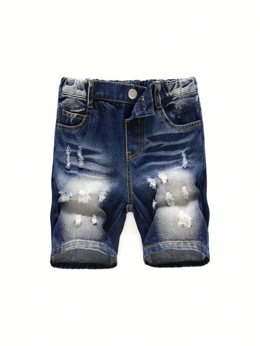 Kids Young Boys' Casual Ripped Denim Shorts