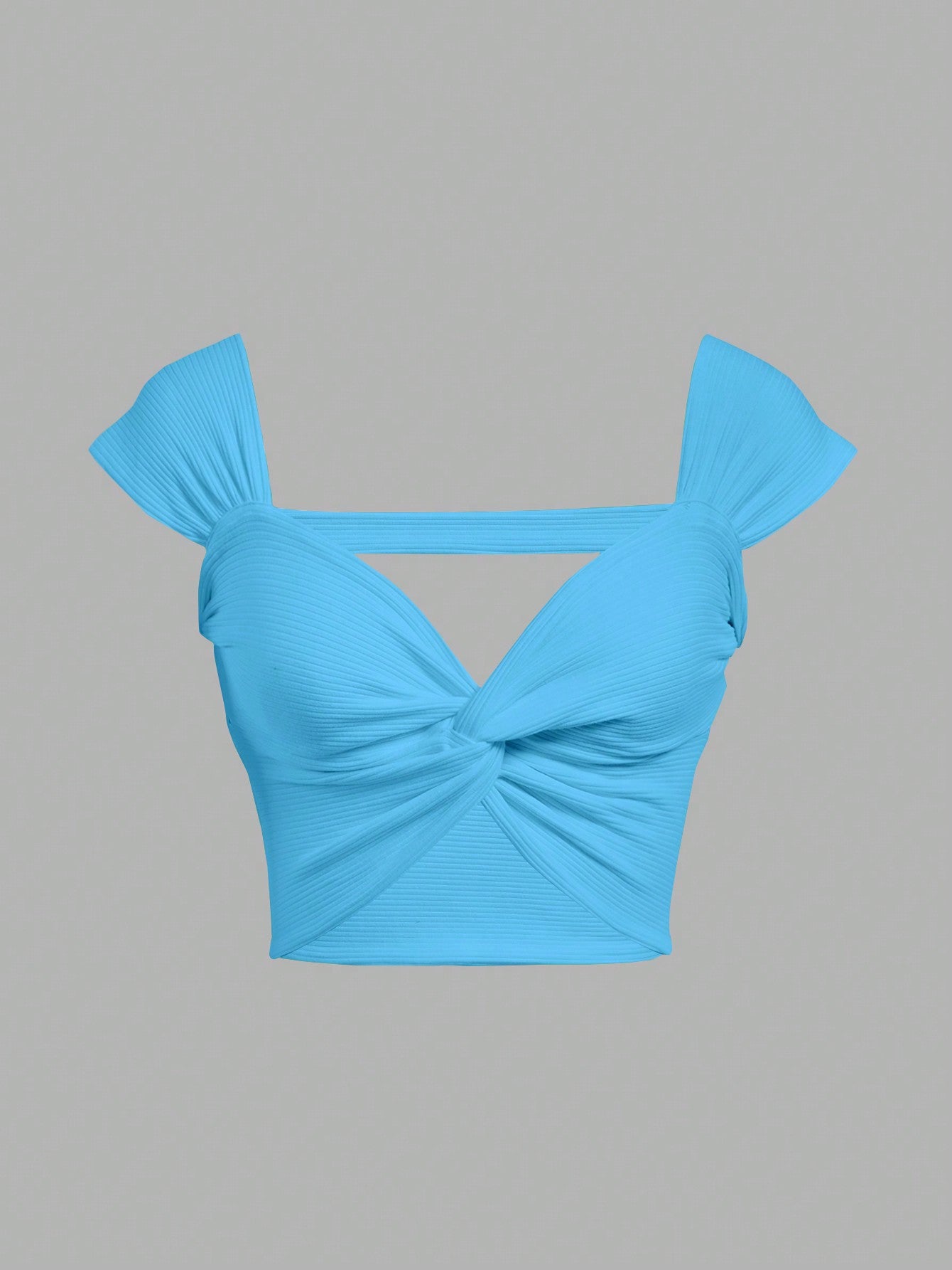 Twist Front Open Back Crop Top