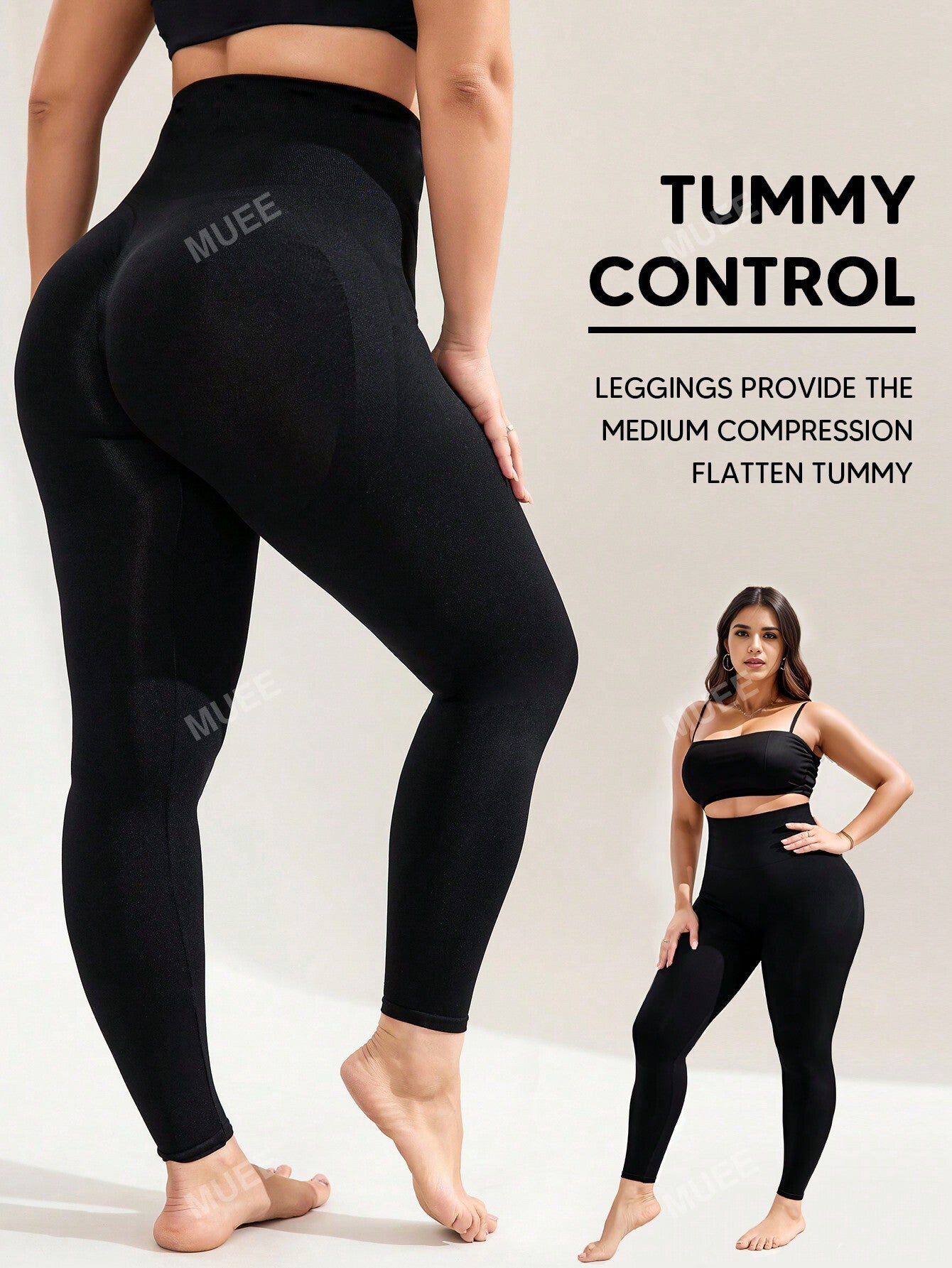 Plus Size High Waist Soft Butt Lifter Shapewear Leggings