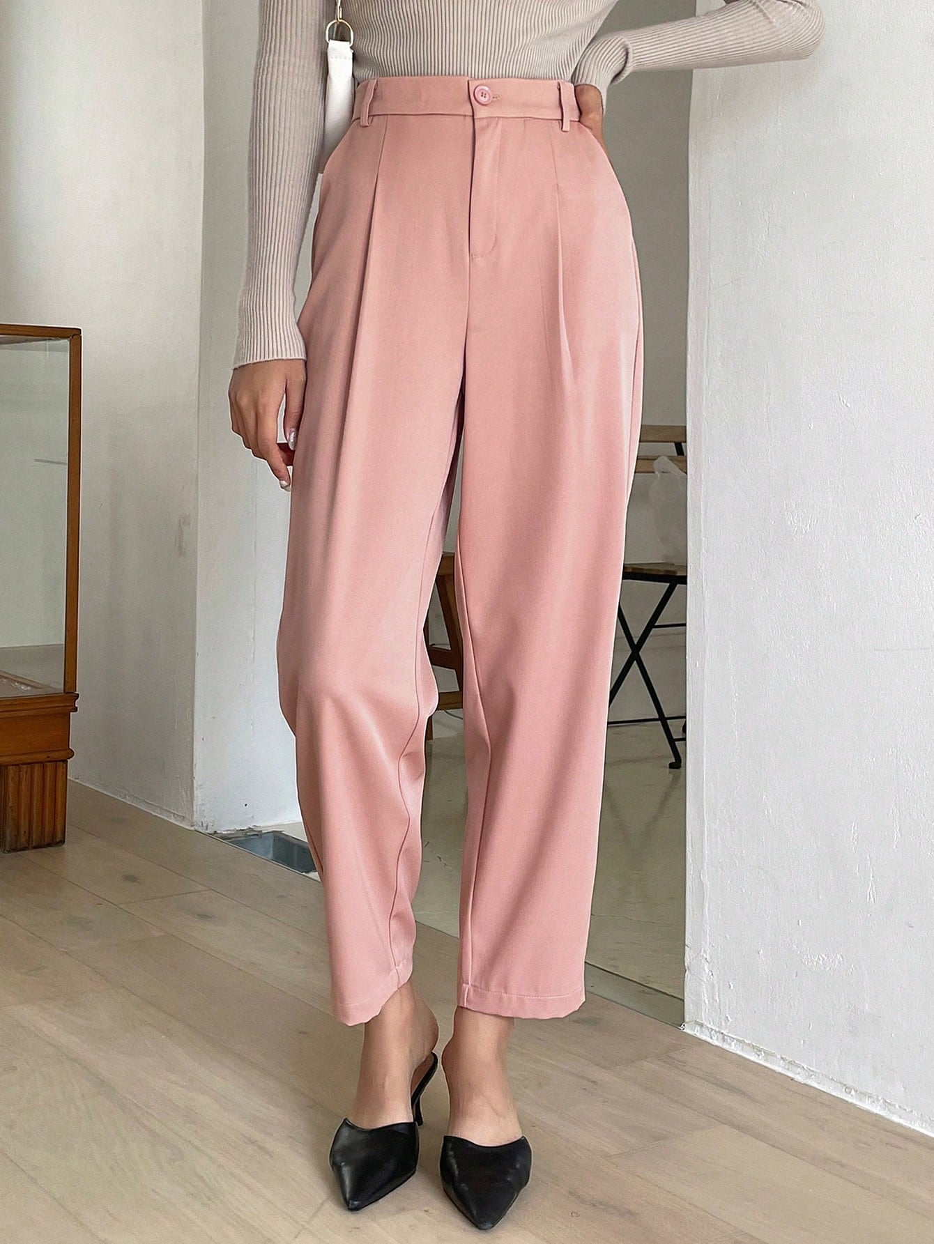 Women's High Waisted Pleated Dress Pants