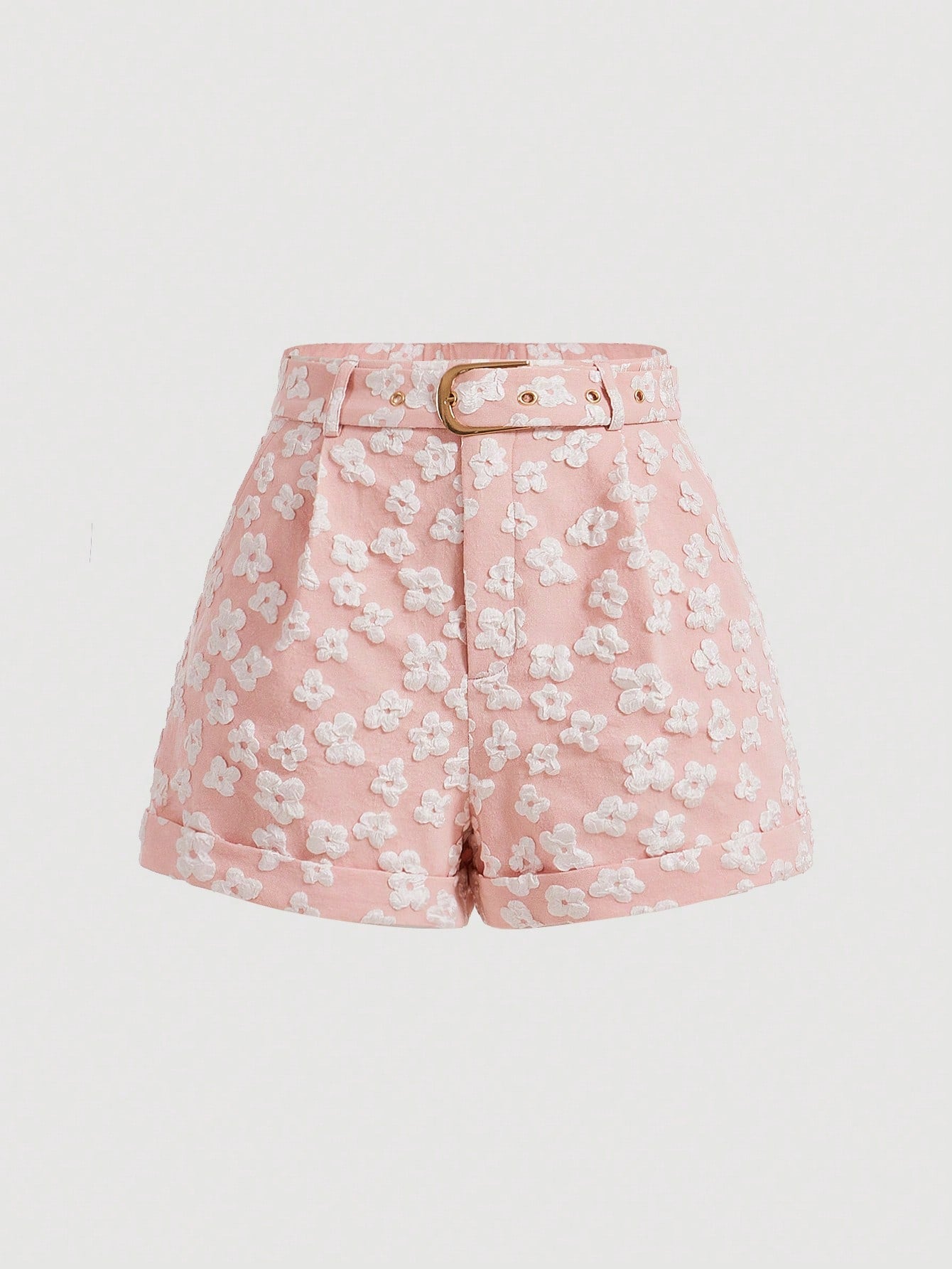 Jacquard Belted Shorts