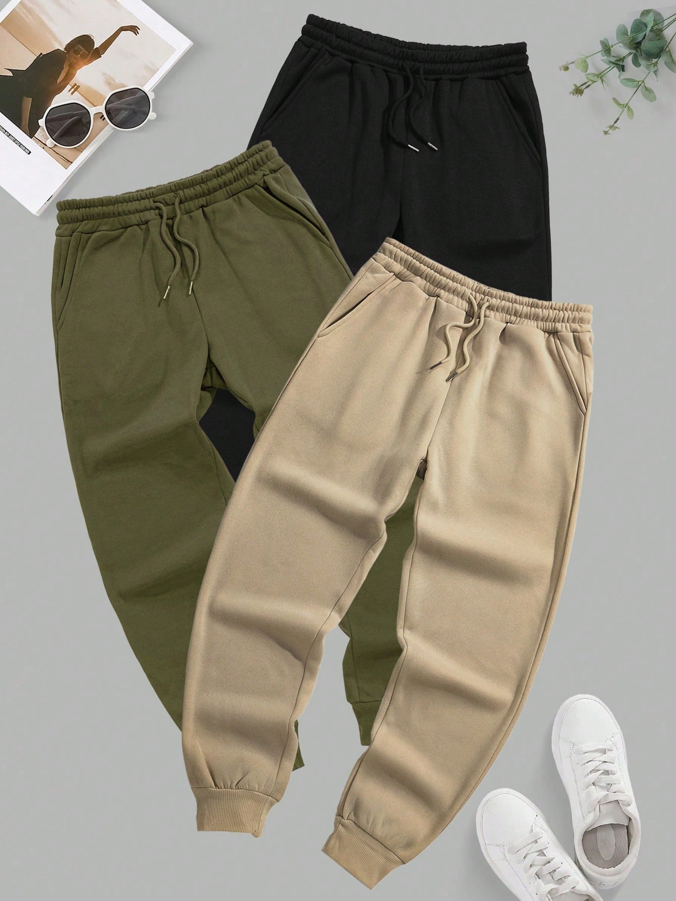 Men's Drawstring Elastic Hem Sweatpants