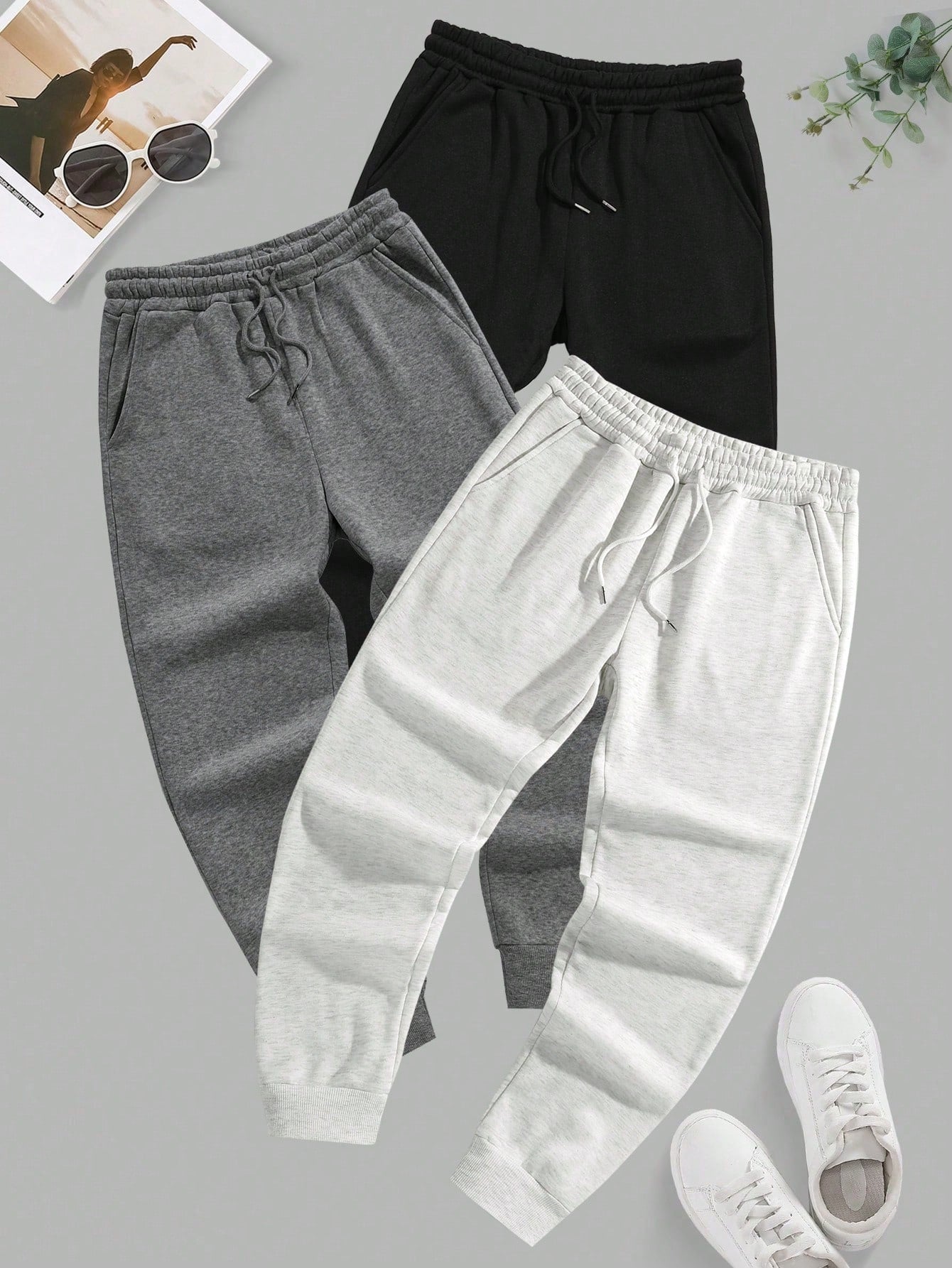 Men's Drawstring Elastic Hem Sweatpants