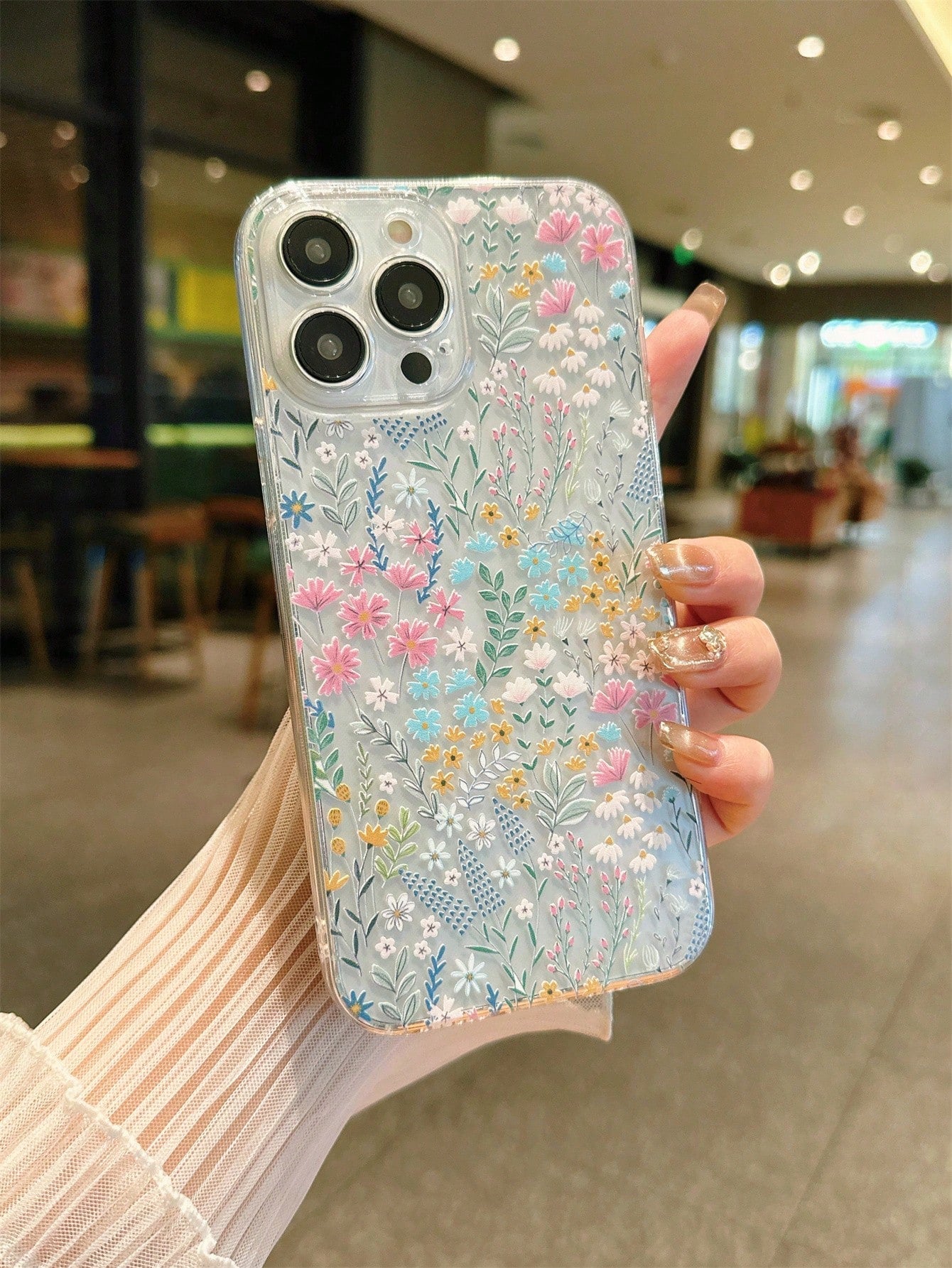 Yuan Xu Vacation Ditsy Floral Pattern Transparent Phone Case