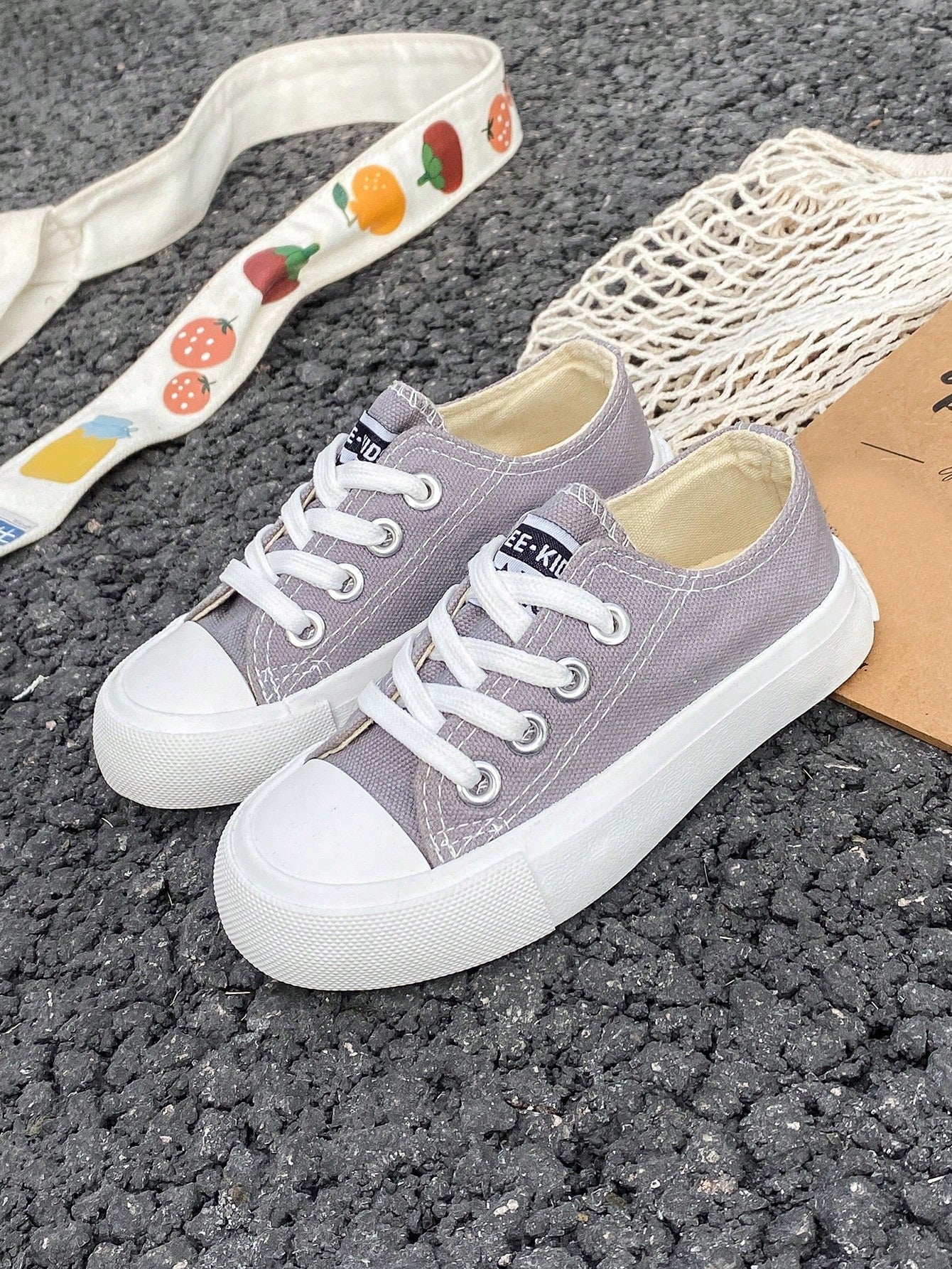 Mid-Top Children's Canvas Sneakers, Spring And Autumn Korean Style Unisex Kids' Shoes Casual Athletic Lace-Up Shoes, Classic Low-Top Canvas Sneakers For Trendy, Versatile, Casual, Sports, Skateboarding Kids' Shoes