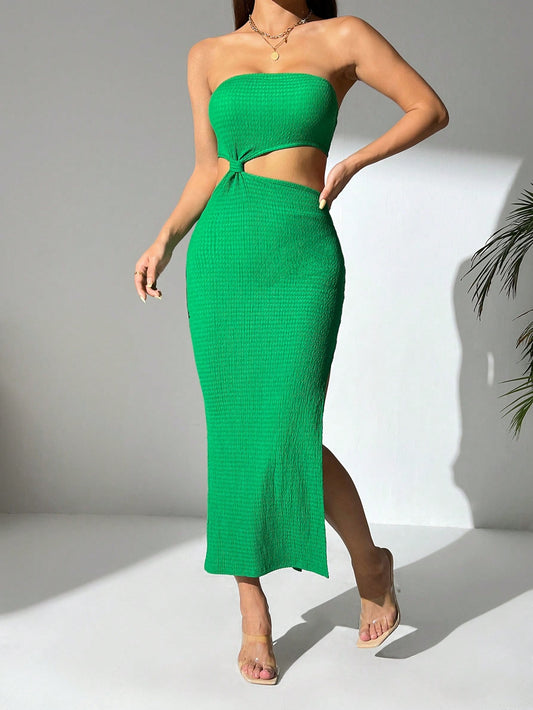 Strapless Split Front Dress