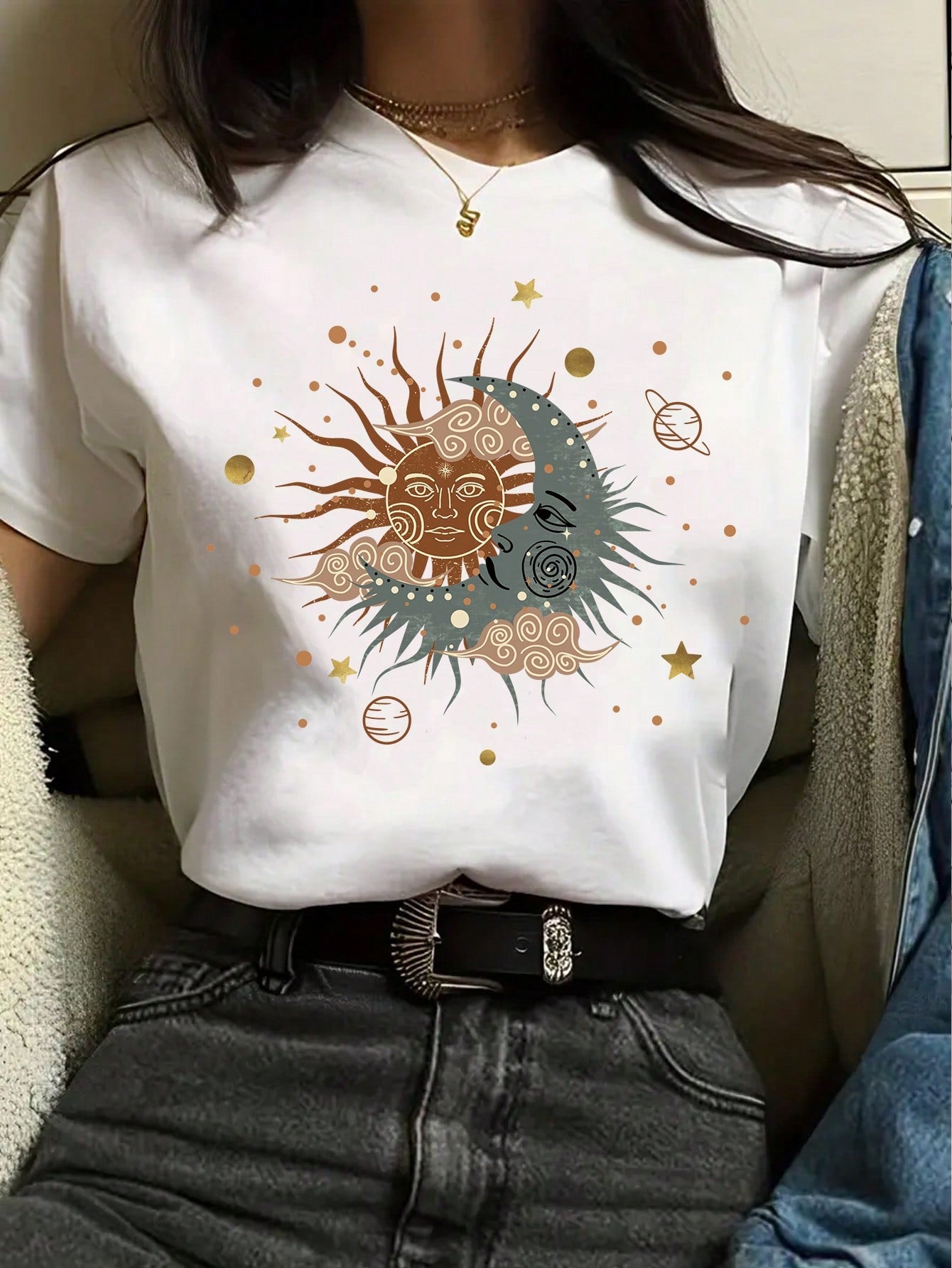 Women's Eye Print Short Sleeve T-Shirt