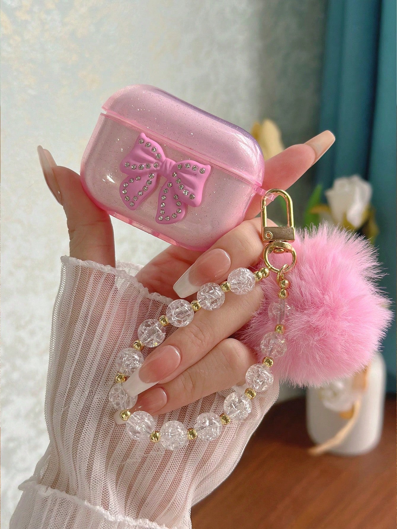 Bow Decor Case Compatible With AirPods For AirPods1/2 AirPods Pro