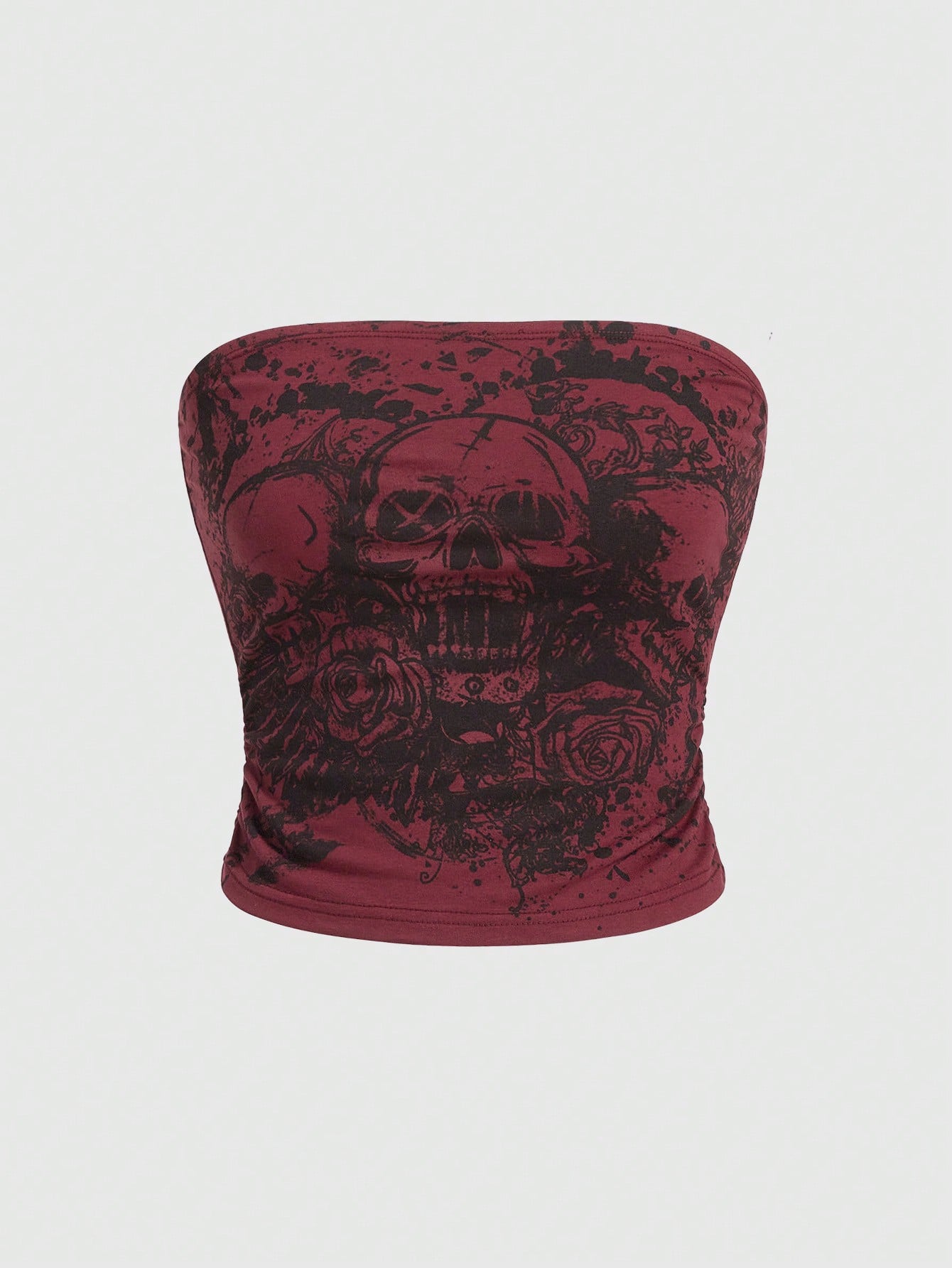 Goth Women's Skull Print Bandeau Top