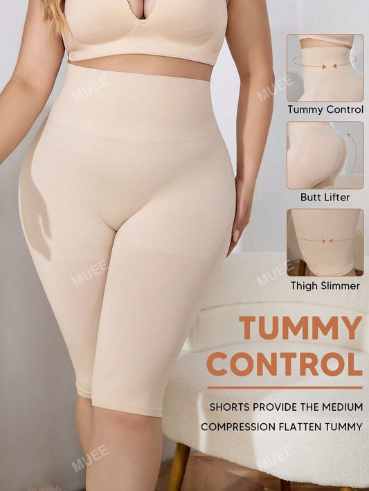 Women's Plus Size High Waist Tummy Control Body Shaper Leggings, Perfect For Layering