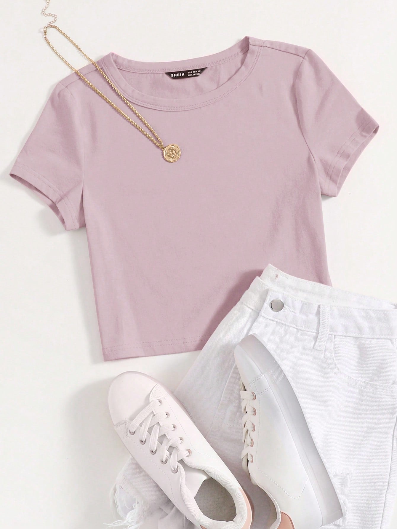 Marled Knit Solid Tee