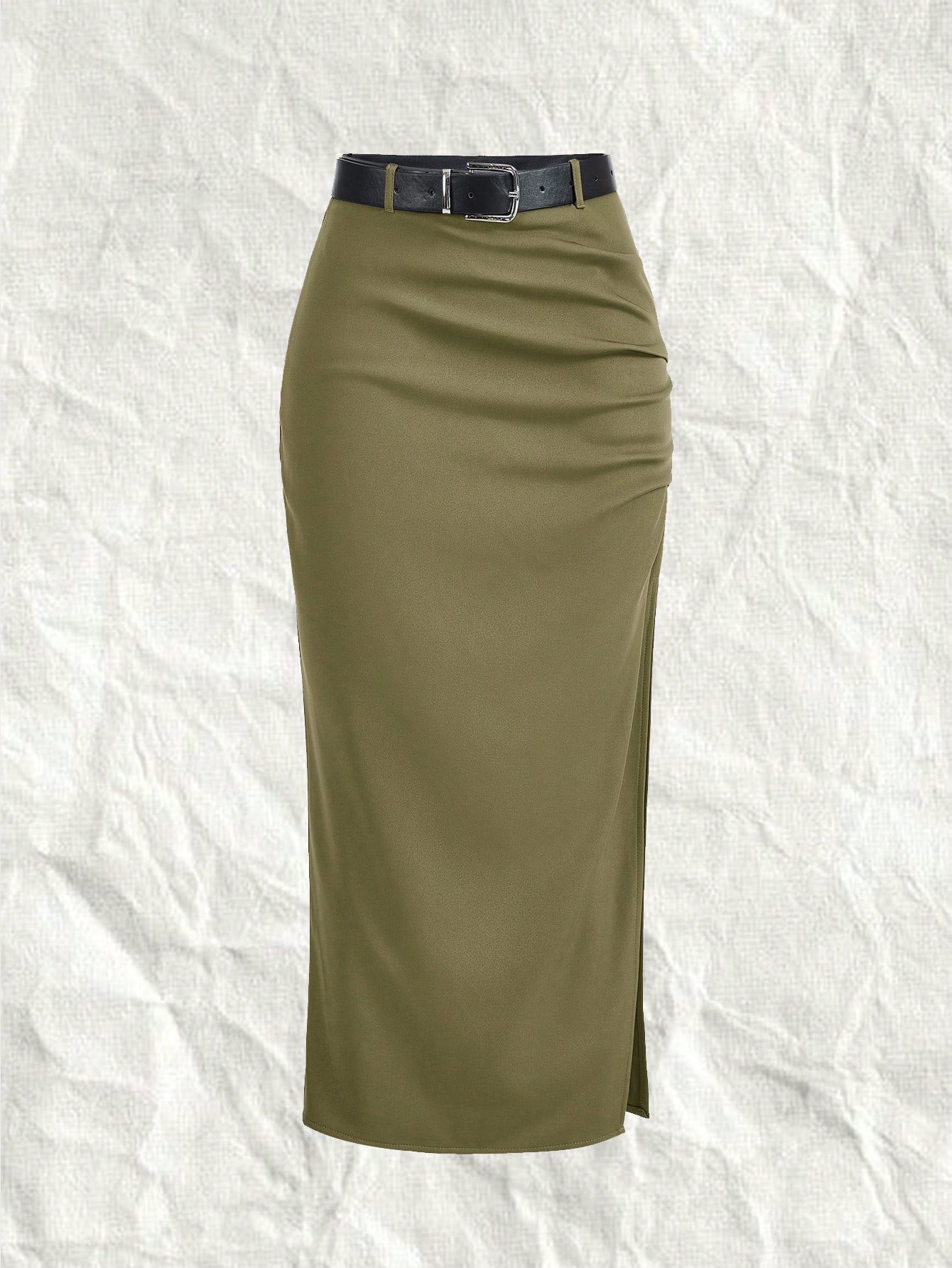 Black Knit Plus Size Women's Long Skirt