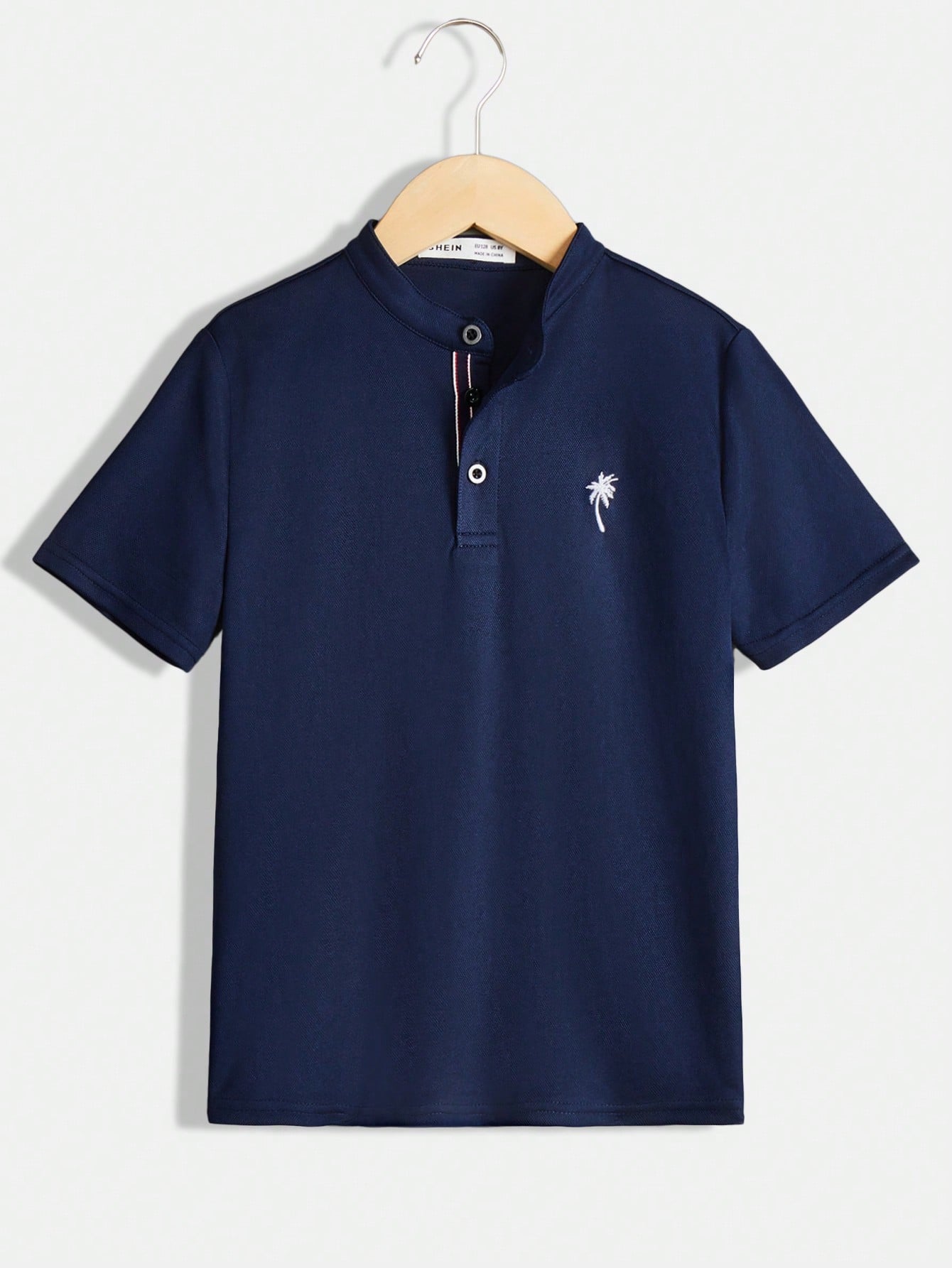 Tween Boy Palm Tree Print Polo Shirt