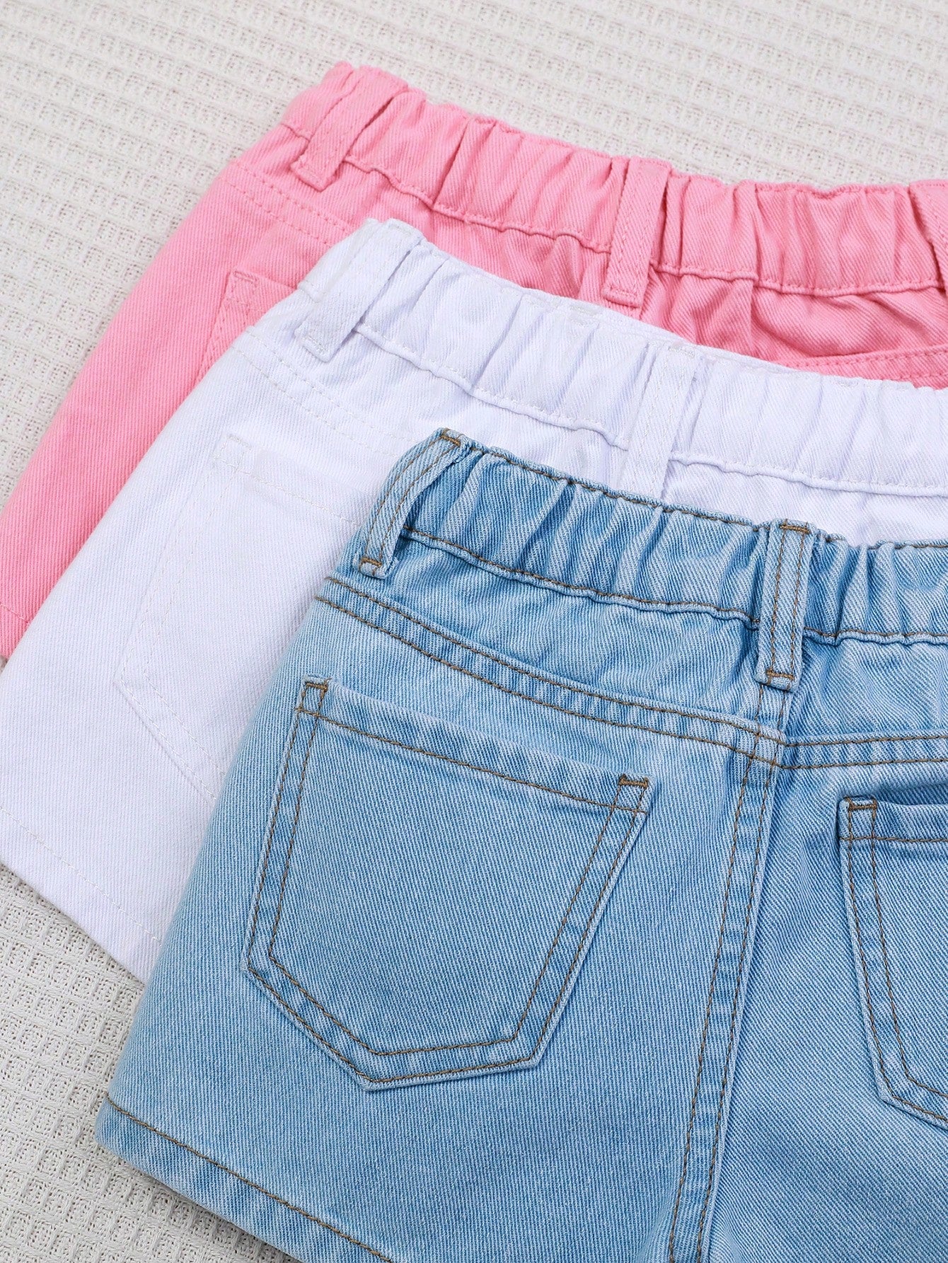 Young Girl's 3pcs/Set Denim Shorts