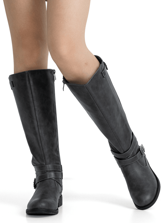 Comfyshoes Women's Stretch Riding Retro Fashion Knee High Boots