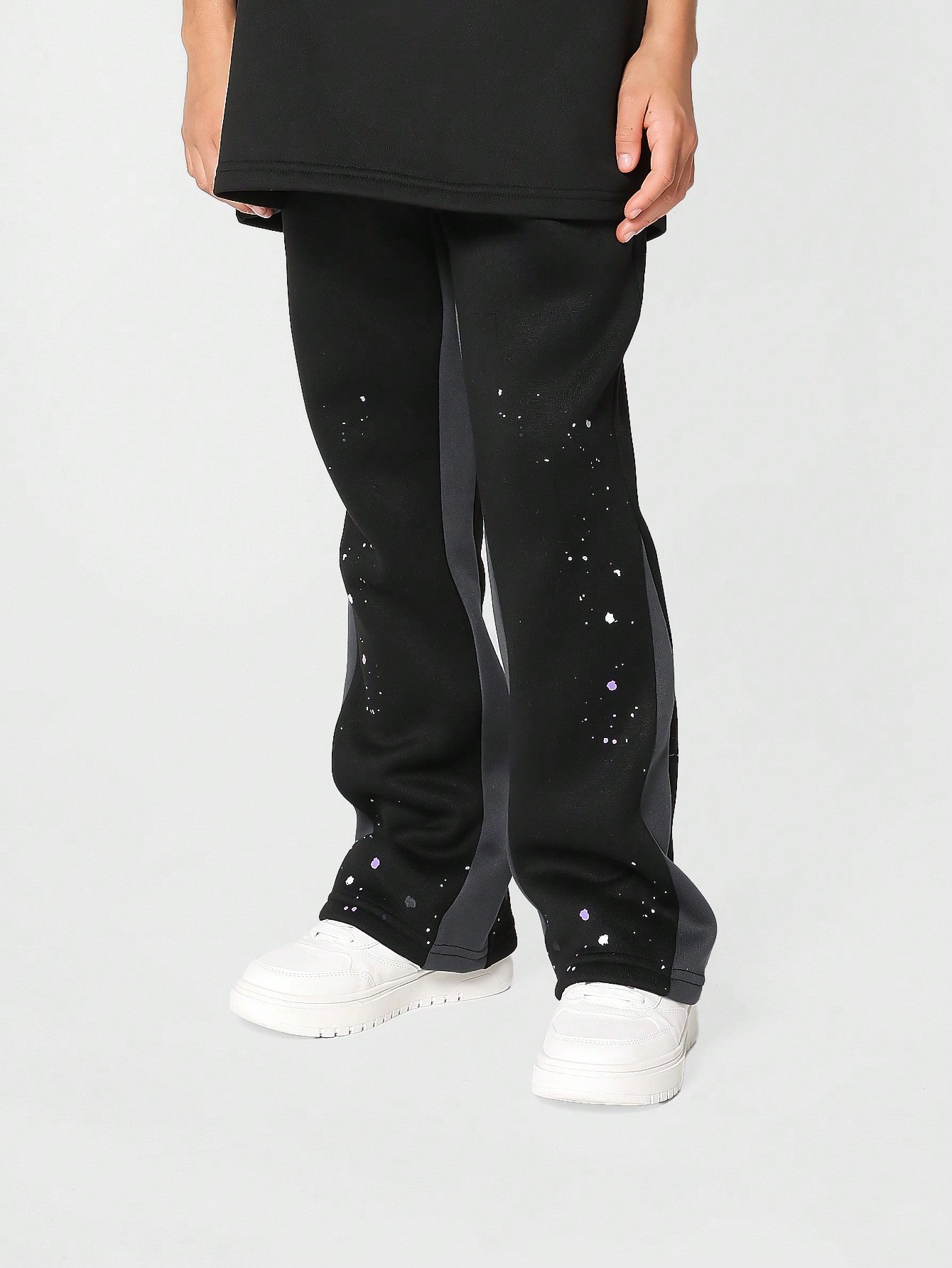 Tween Girl Flare Fit Jogger With Paint Print Back To School