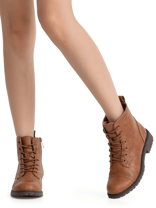 Comfyshoes Women's Lace Up Ankle Boots, Fashion Low Heel Booties