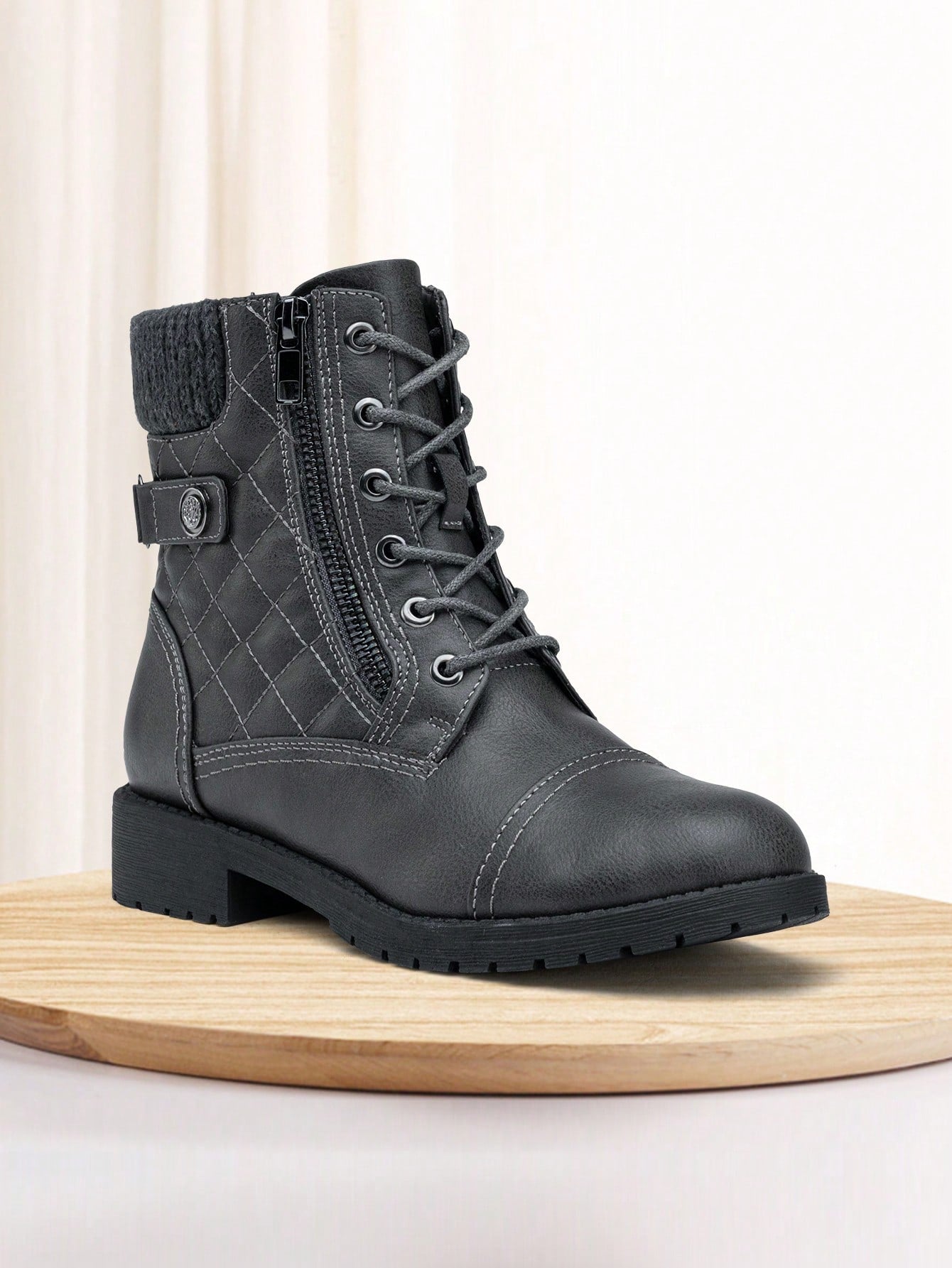 Women's Ankle Boots, Lace-Up Fashion Combat Booties 2024