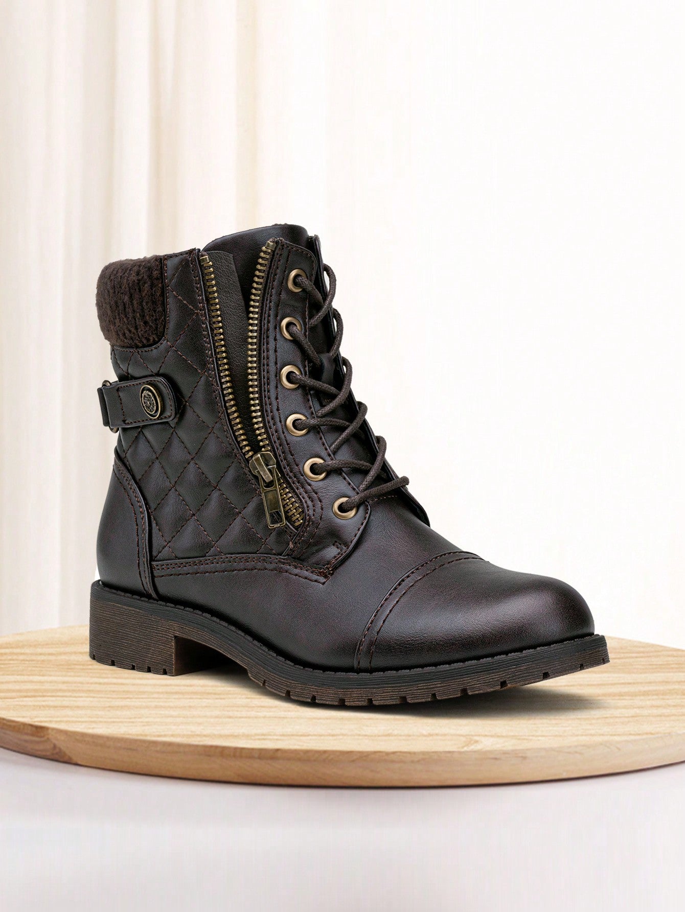 Women's Ankle Boots, Lace-Up Fashion Combat Booties 2024