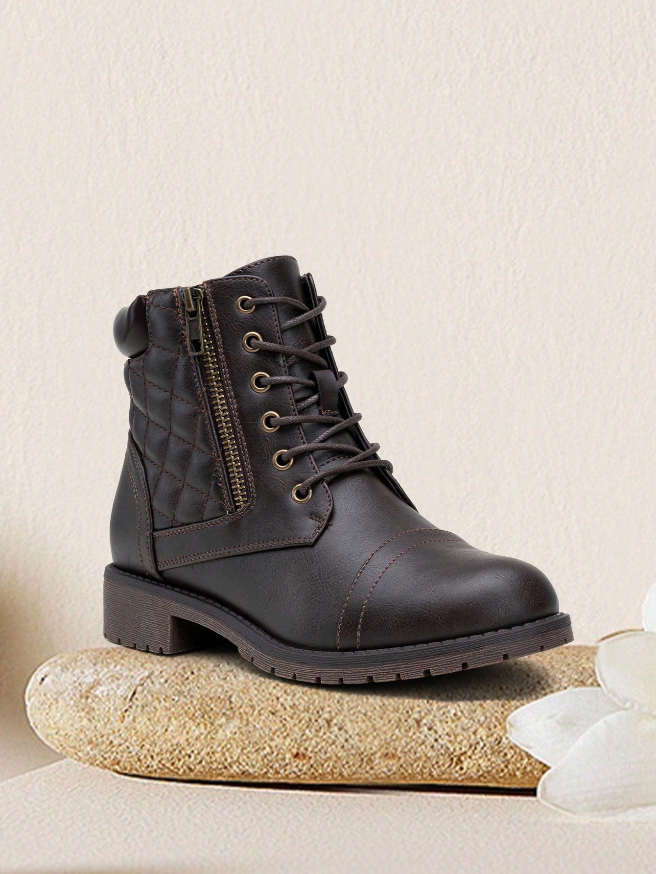 Women's Ankle Boots, Lace-Up Fashion Combat Booties 2024