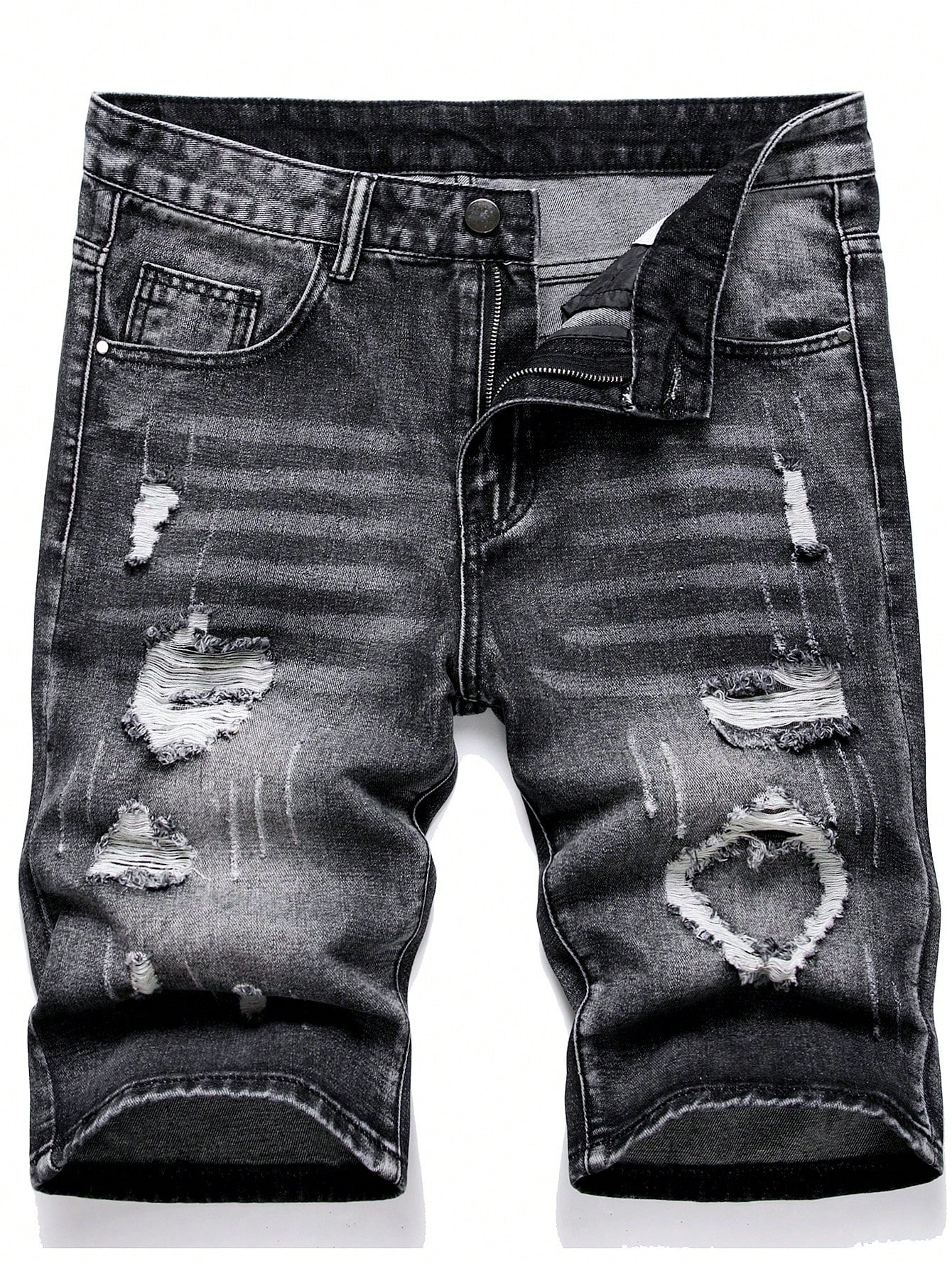 European And American Style Men's Distressed Denim Shorts