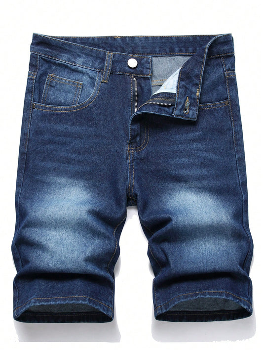 Tween Boy's Dark Blue Straight Leg Denim Shorts