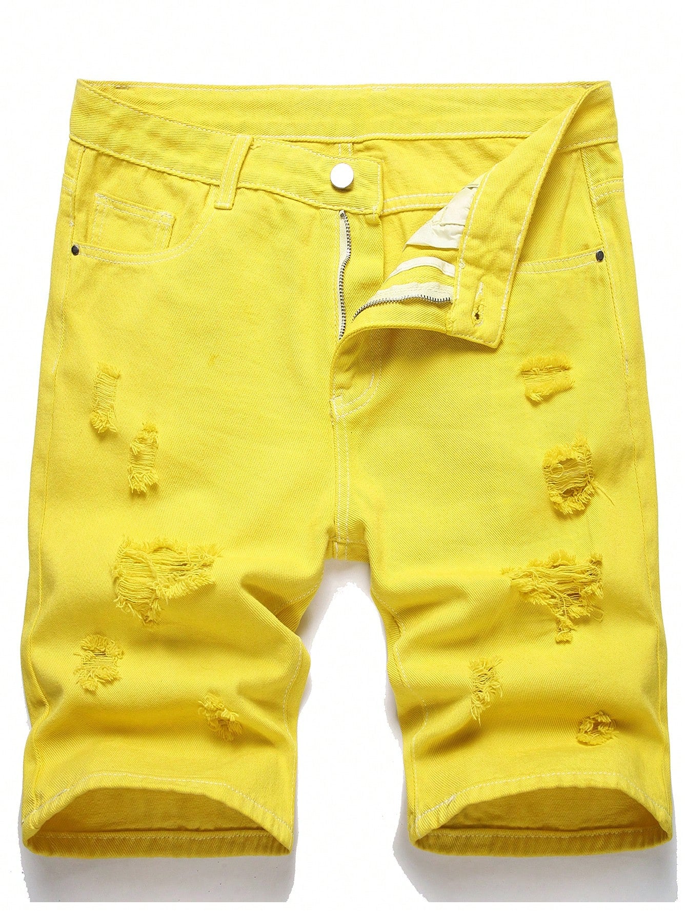 Tween Boy Straight Leg Yellow Denim Shorts