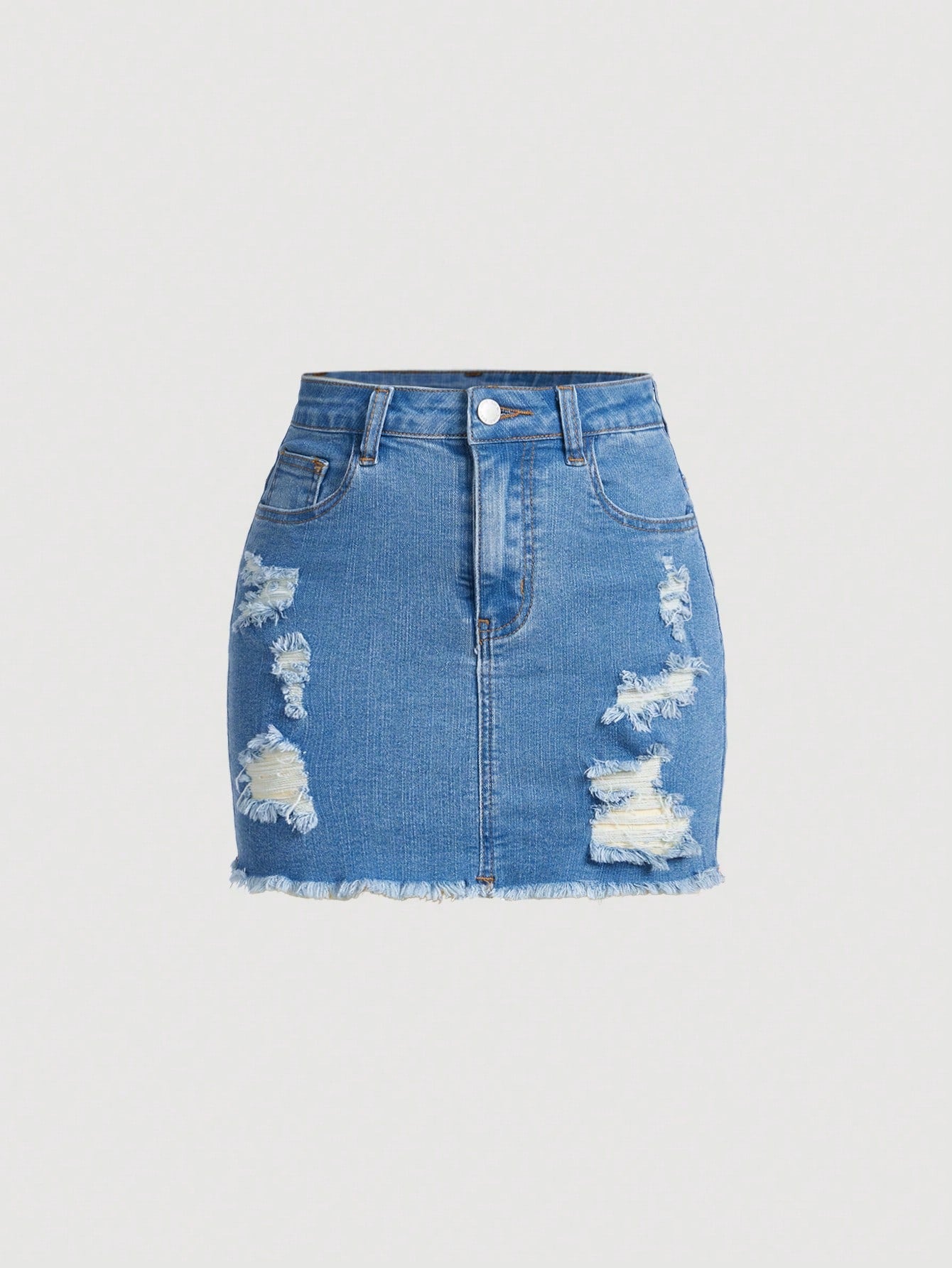 Tween Girl Distressed Denim Skirt