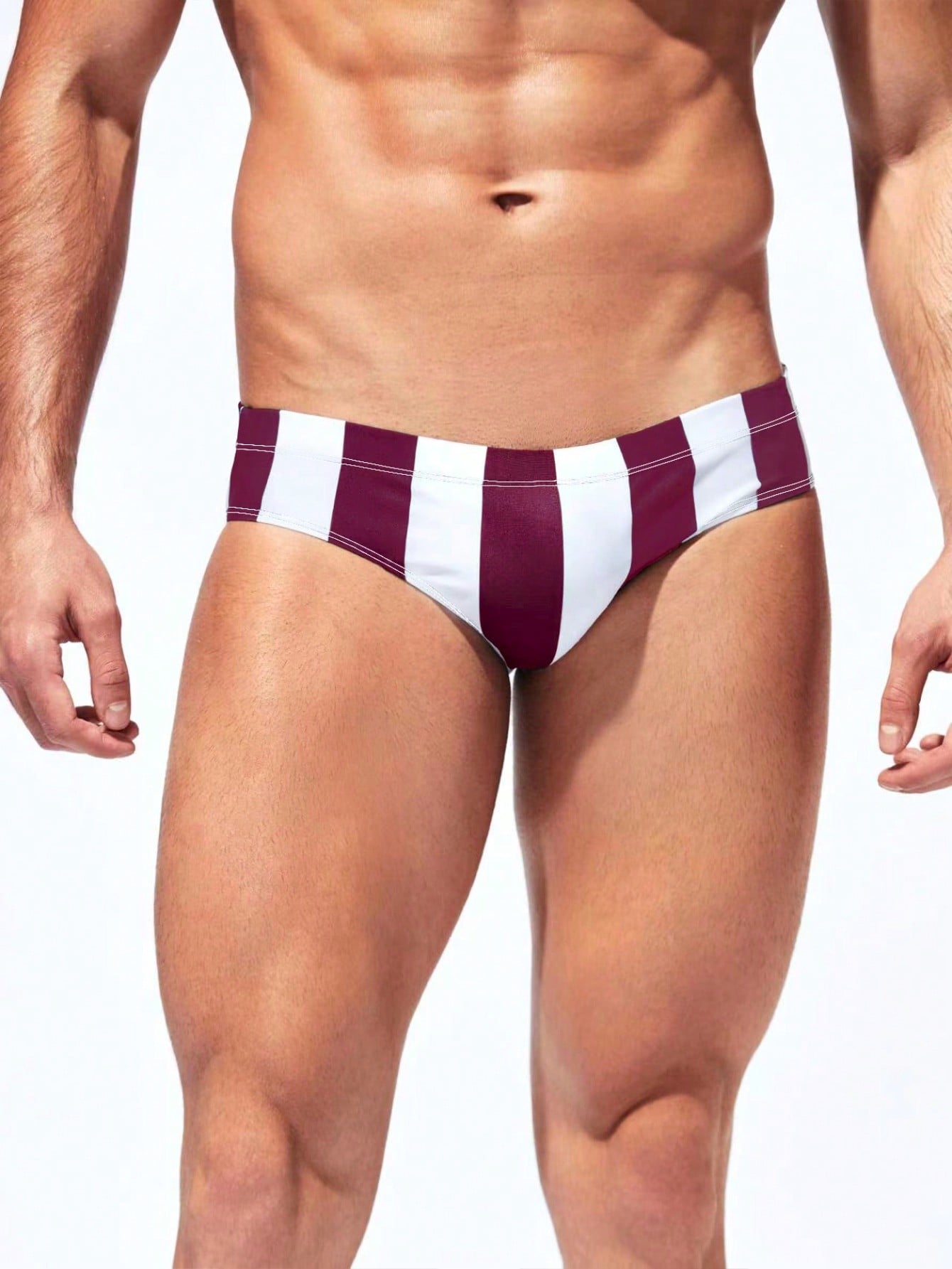 Men's Striped Swim Trunks