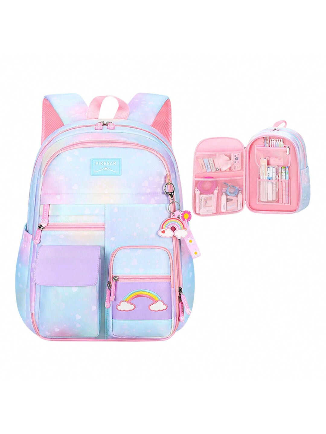 1pc Lightweight & Roomy Backpack For Girls, Nylon Cute College Backpack, Multi-Pocket Casual Travel Backpack - Suitable For School And Travel