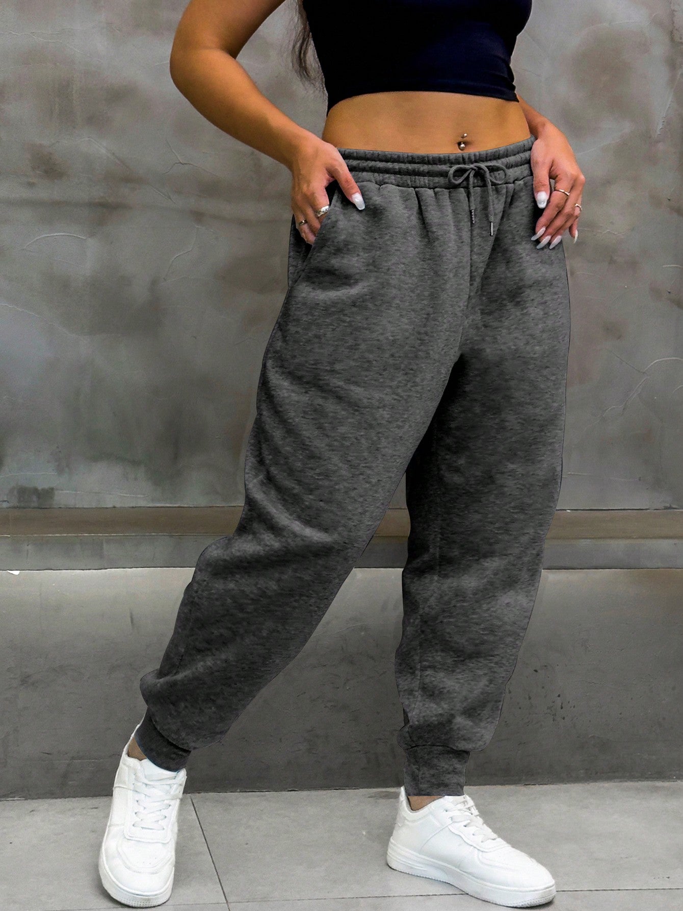 Plus Drawstring Waist Sweatpants