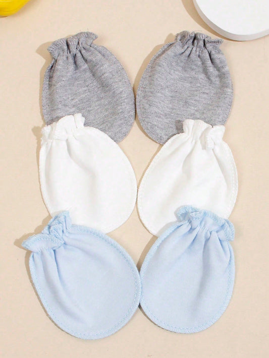 3pairs Newborn Anti-Scratch Mittens Newborn Protection Cover