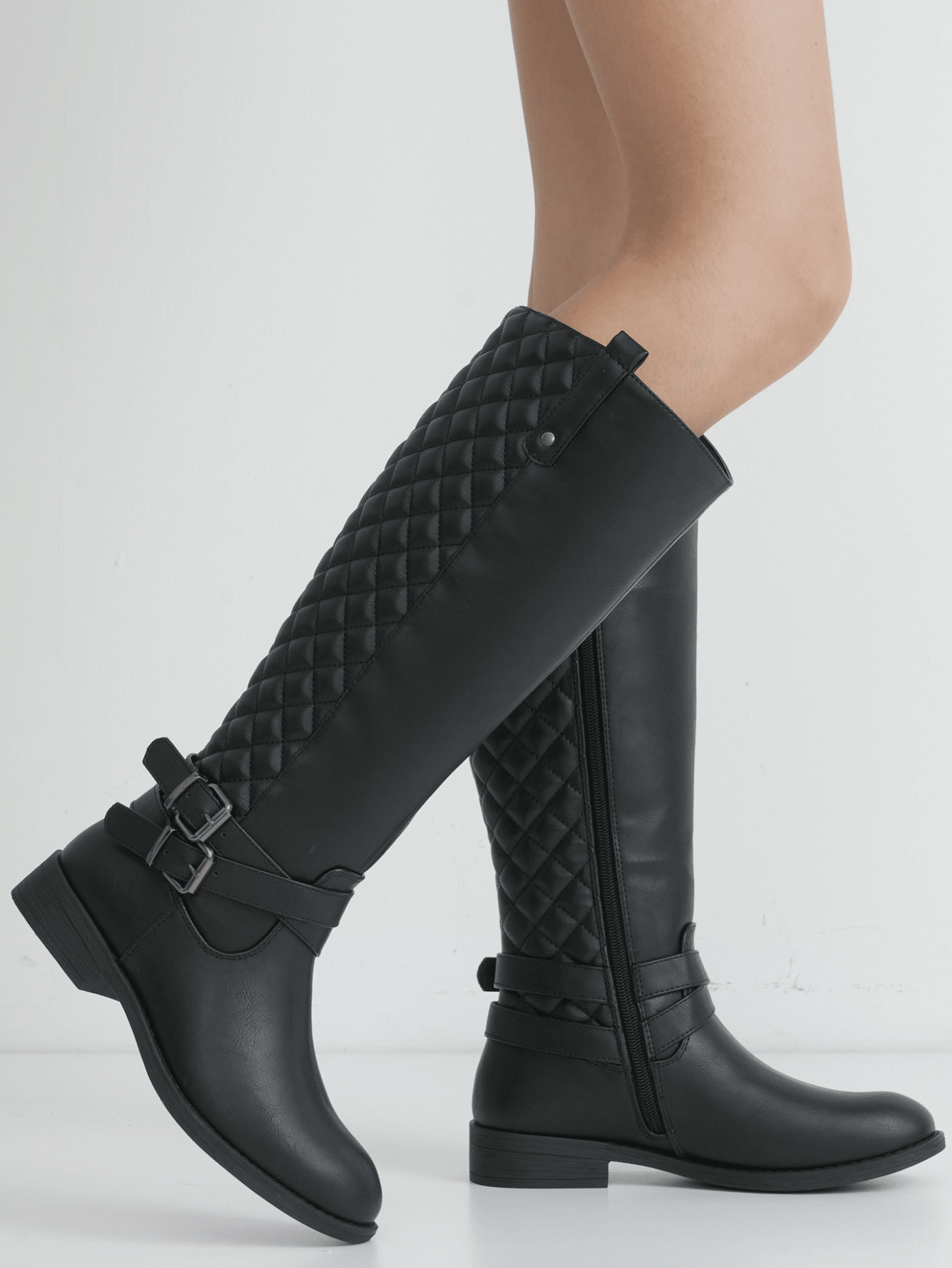 Women'S 949 Riding Boots Knee High Boots+Buckle Calf Boot