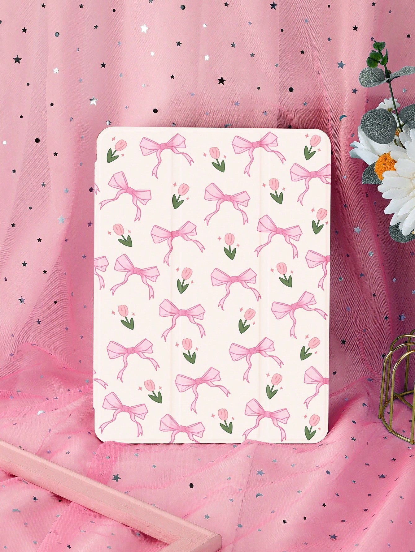 Bow IPad Case Compatible With IPad Air1/2 9.7inch,Compatible With Huawei Metepad 11/ Tab/Xiaomi 5 Cover,With Pen Holder,Supports Automatic Sleep/Wake Lid
