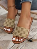 Women's Flower Pattern Slide Sandals, Casual Open Toe Summer Shoes, Lightweight Slide Sandals