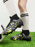 Boys Football Cleats Youth High Top Firm Ground Soccer Shoes For Little/Big Kids PU Upper To Enhance Ball Control During Dribbling Or Striking,Cleats Are  Lightweight, Soft, And Incredibly Comfortable