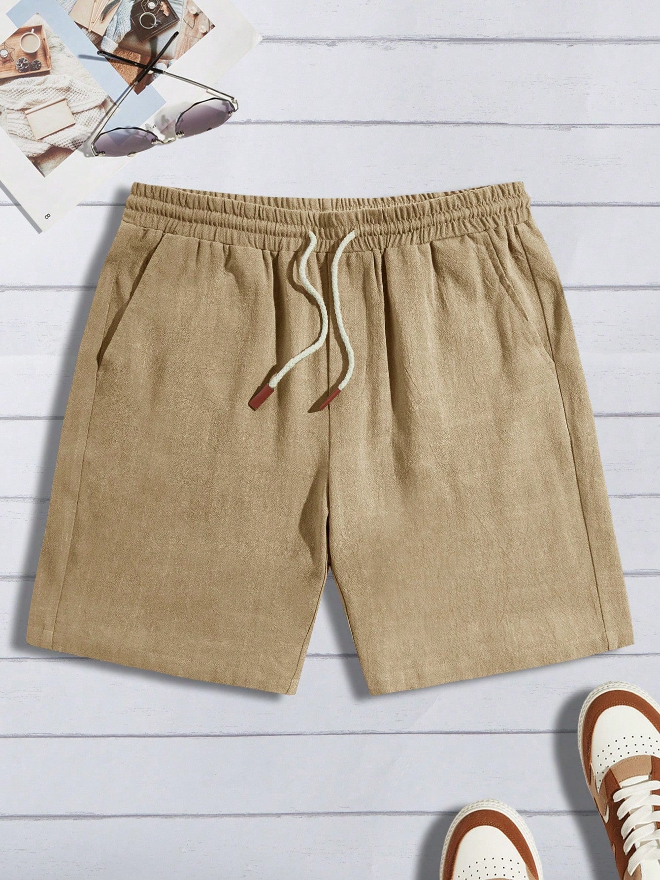 Men Drawstring Waist Shorts