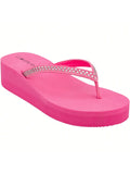 Women Rhinestone Decor Flip Flops Glamorous Summer Flip Flops Toe Post Vacation Fashion Black Flip Flops Summer Fashion Sandals