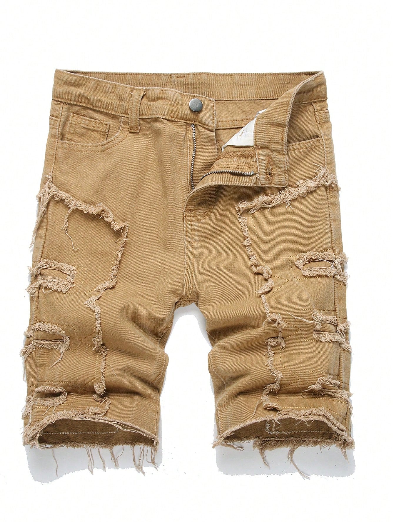 Teen Boy Frayed Pocket Casual Summer Denim Shorts