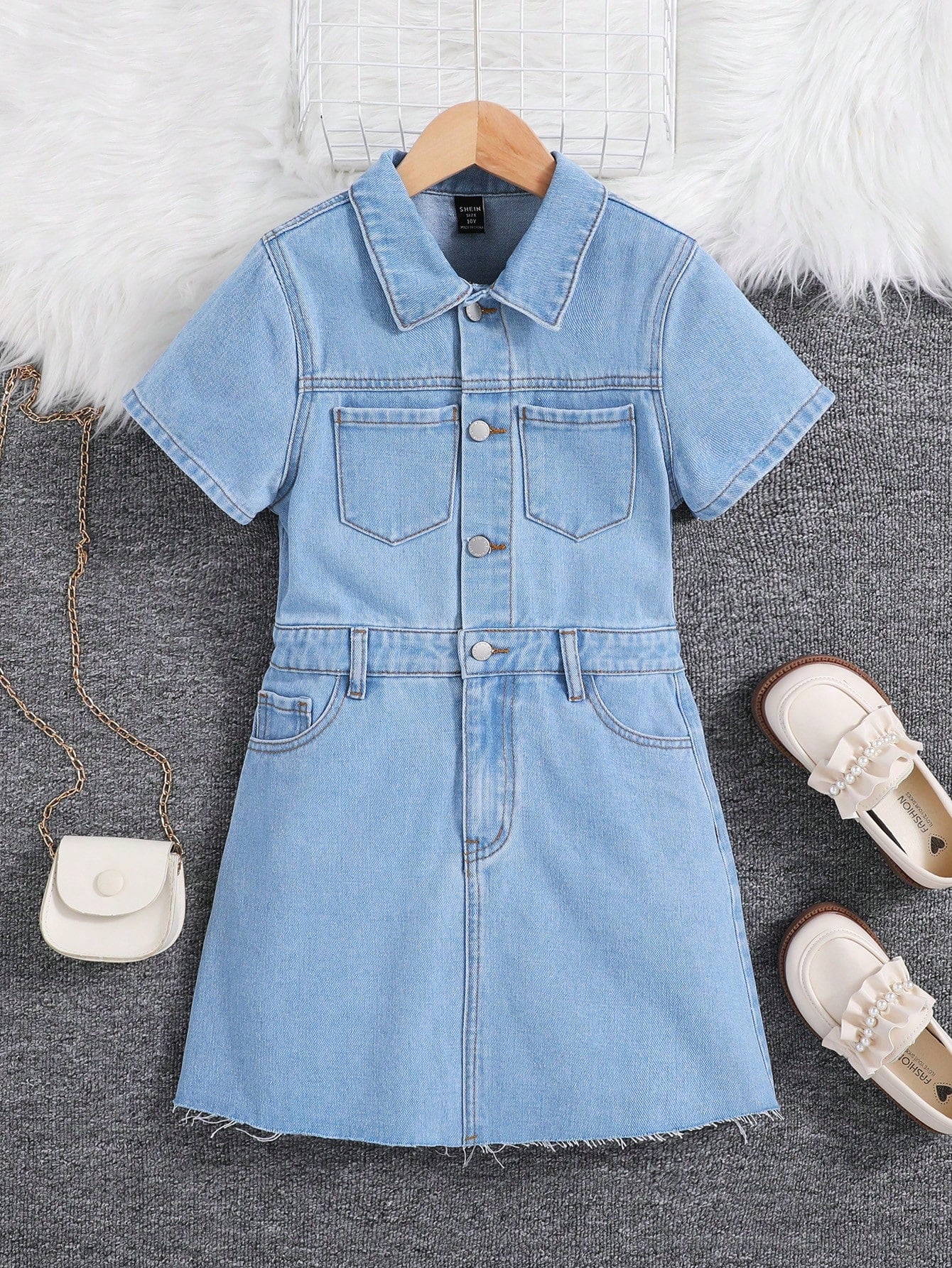 Tween Girls' Denim Overall Dress