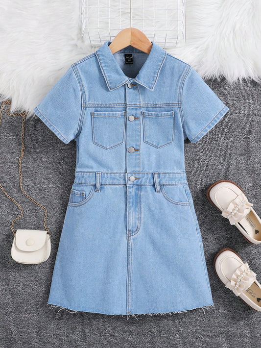 Tween Girls' Denim Overall Dress