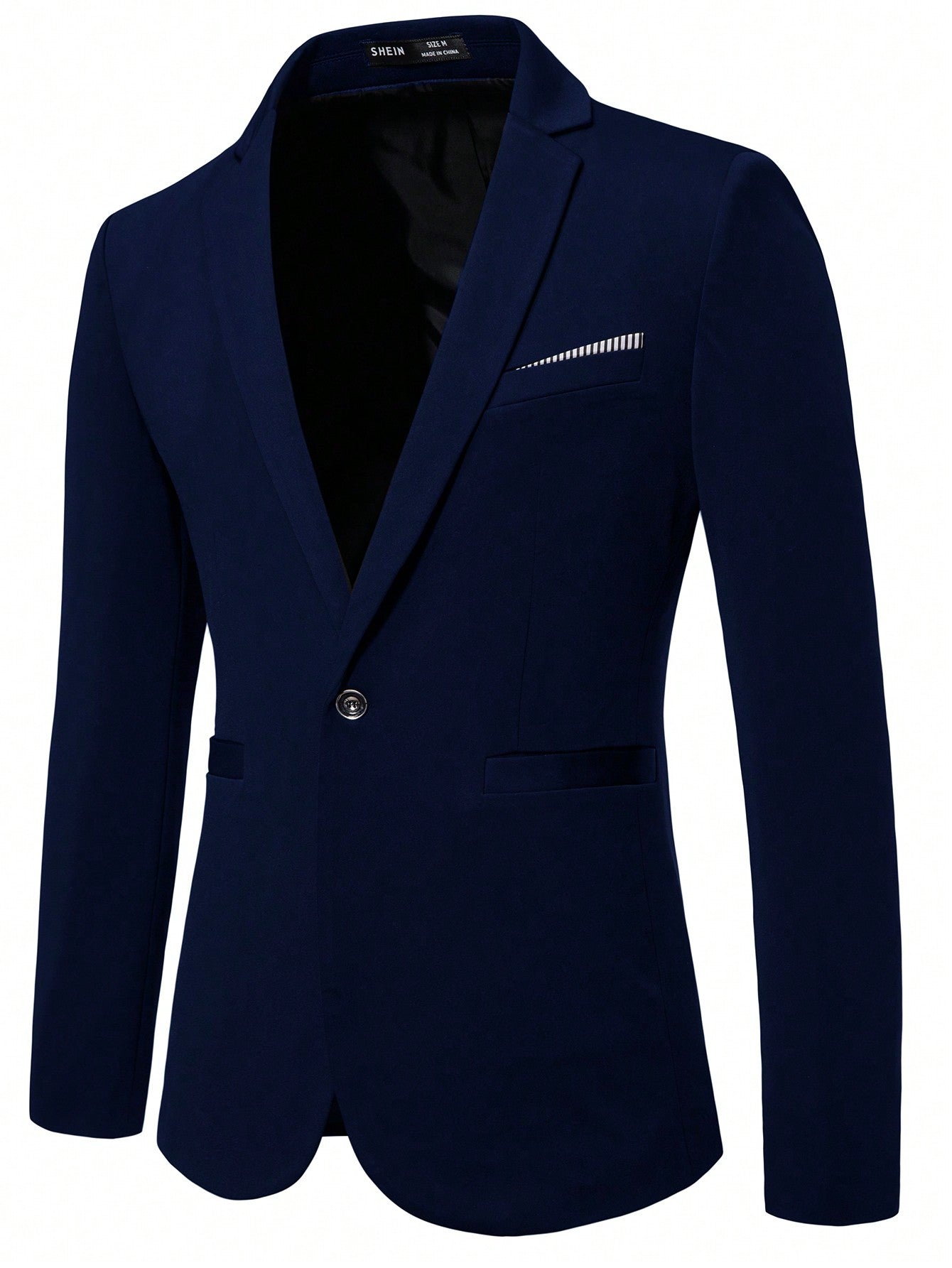 Men's Notched Lapel Long Sleeve Blazer