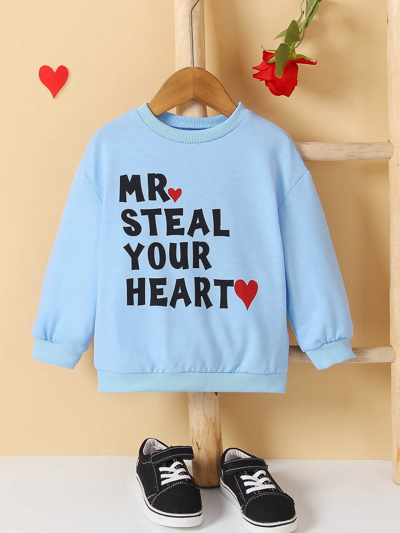 Young Boy Casual Round Neck Pullover Sweatshirt With Fun Print For Spring & Autumn