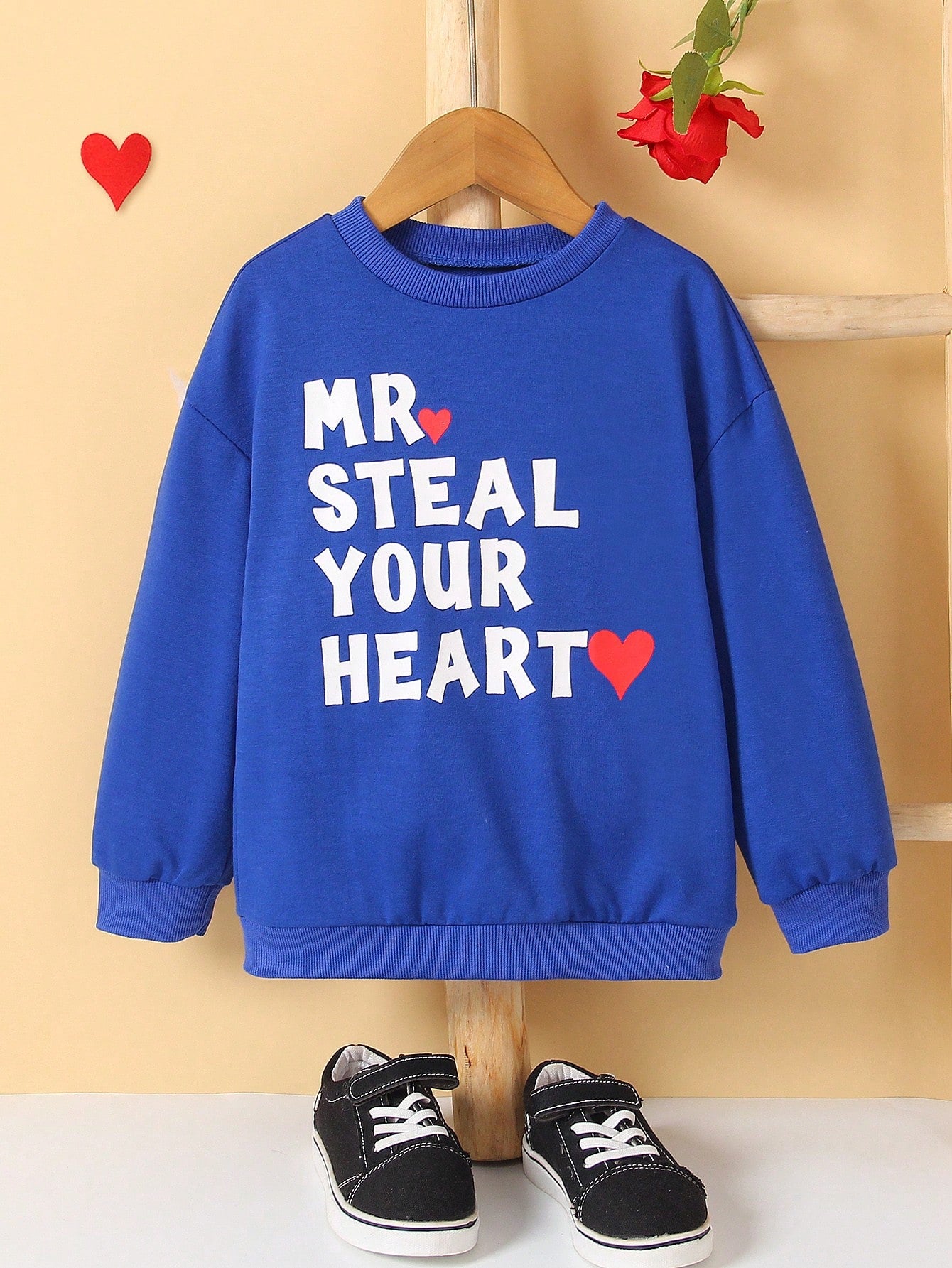 Young Boy Casual Round Neck Pullover Sweatshirt With Fun Print For Spring & Autumn