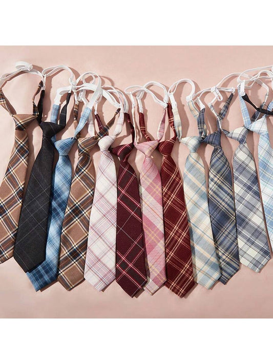 1pc Fashion Plaid Pre-Tied Necktie For Kids, Unisex, , Suitable For Students, Holiday Parties And Performances, For Suits And Formal Shirts