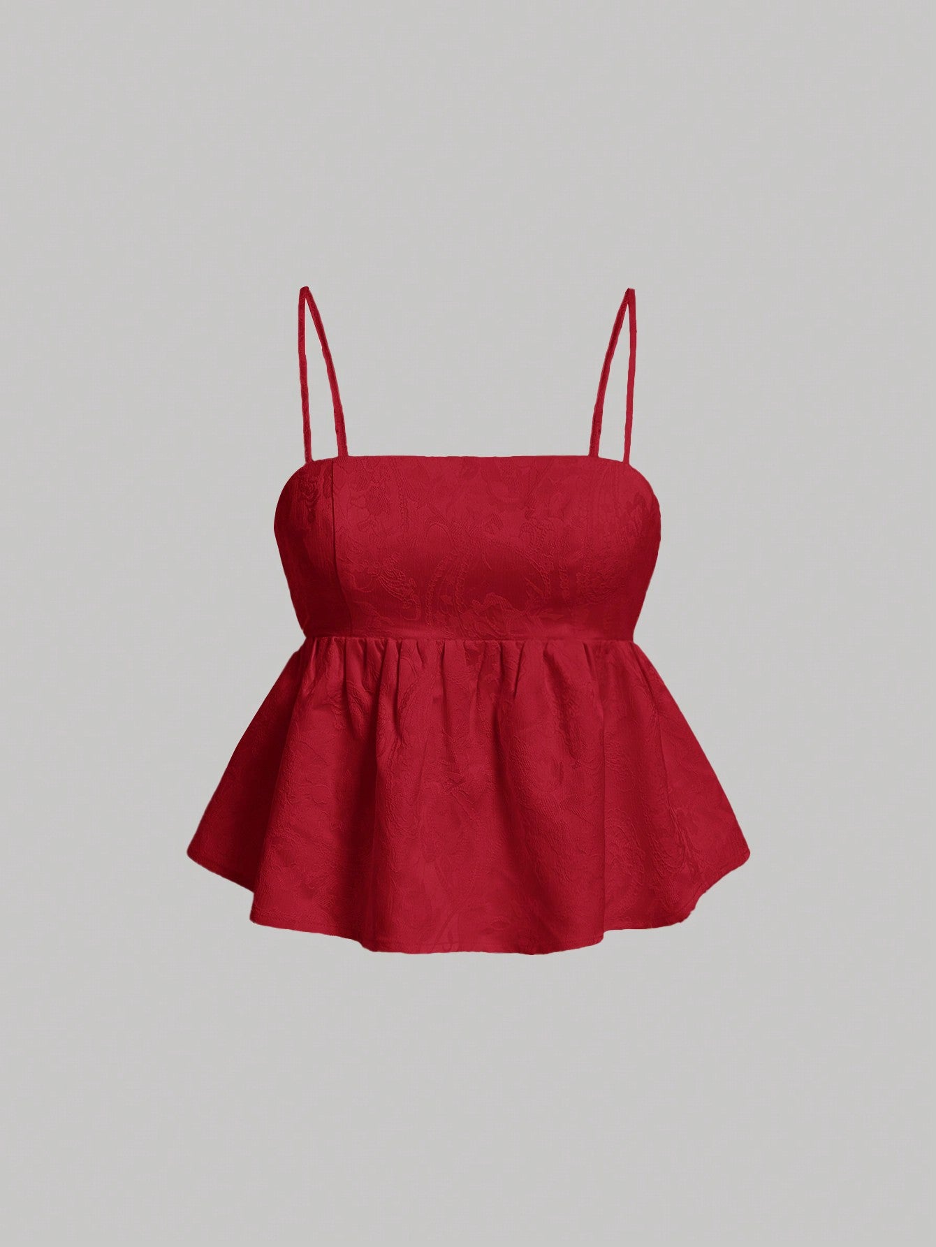 Summer Valentine Day Jacquard Peplum Cami Top