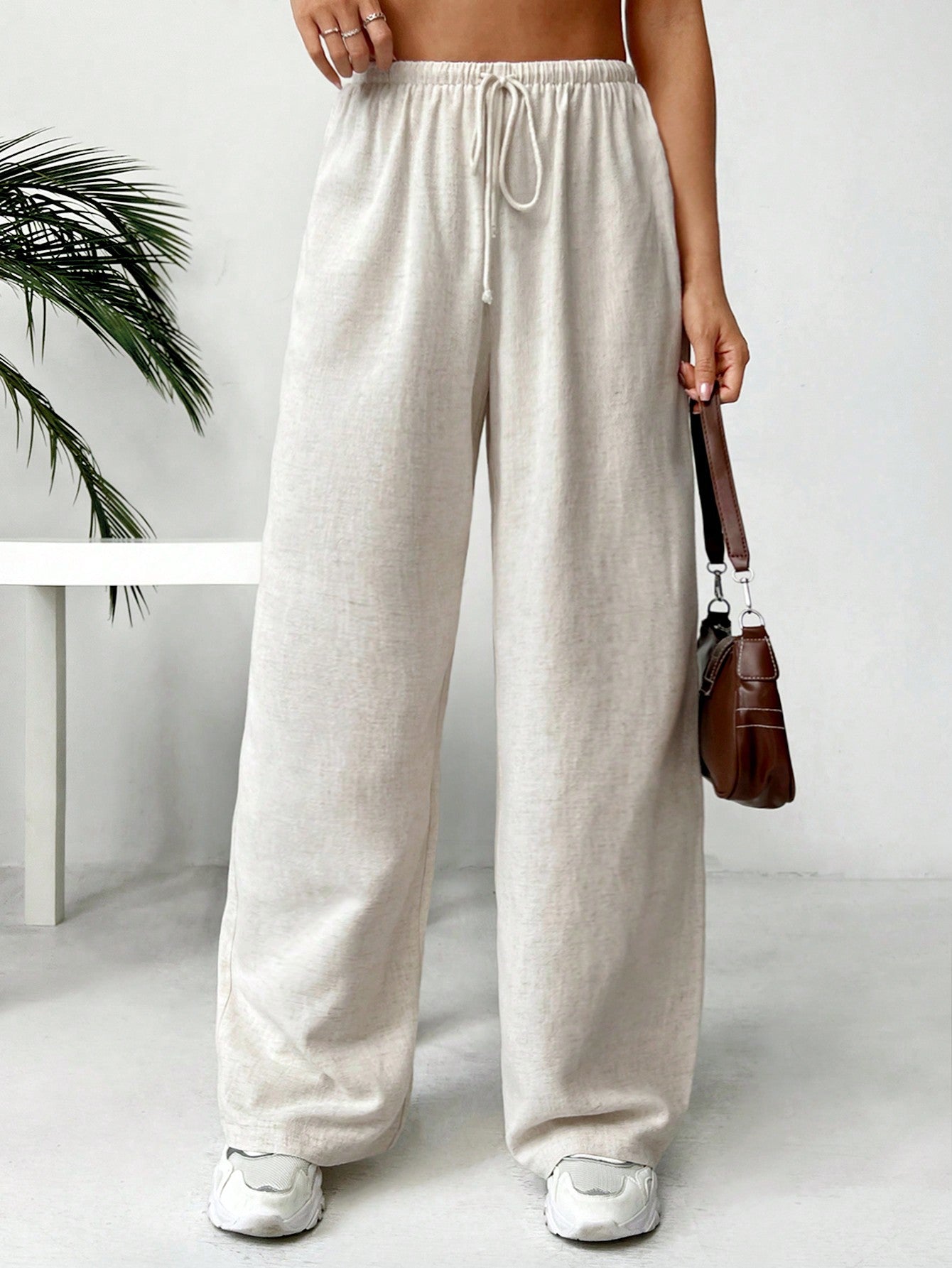 Women's Linen Low Rise Pants