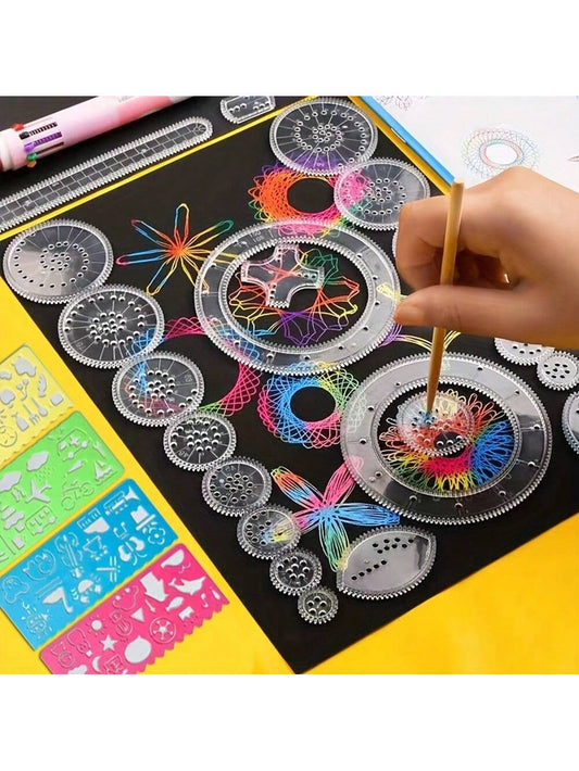 28pcs/Set Diy Rainbow Scratch Painting Kit For Creative Kids, Including Magic Ruler, Scrapbook, Sketchbook