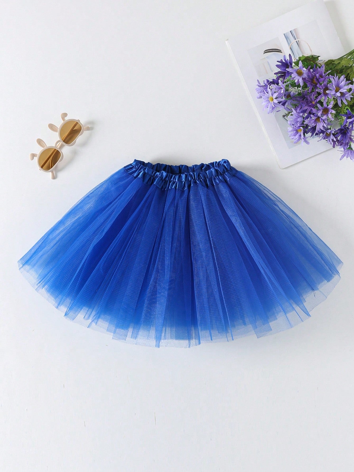 Young Girl Solid Color Mesh Tutu Skirt Casual Versatile Style Suitable For Stage Performances